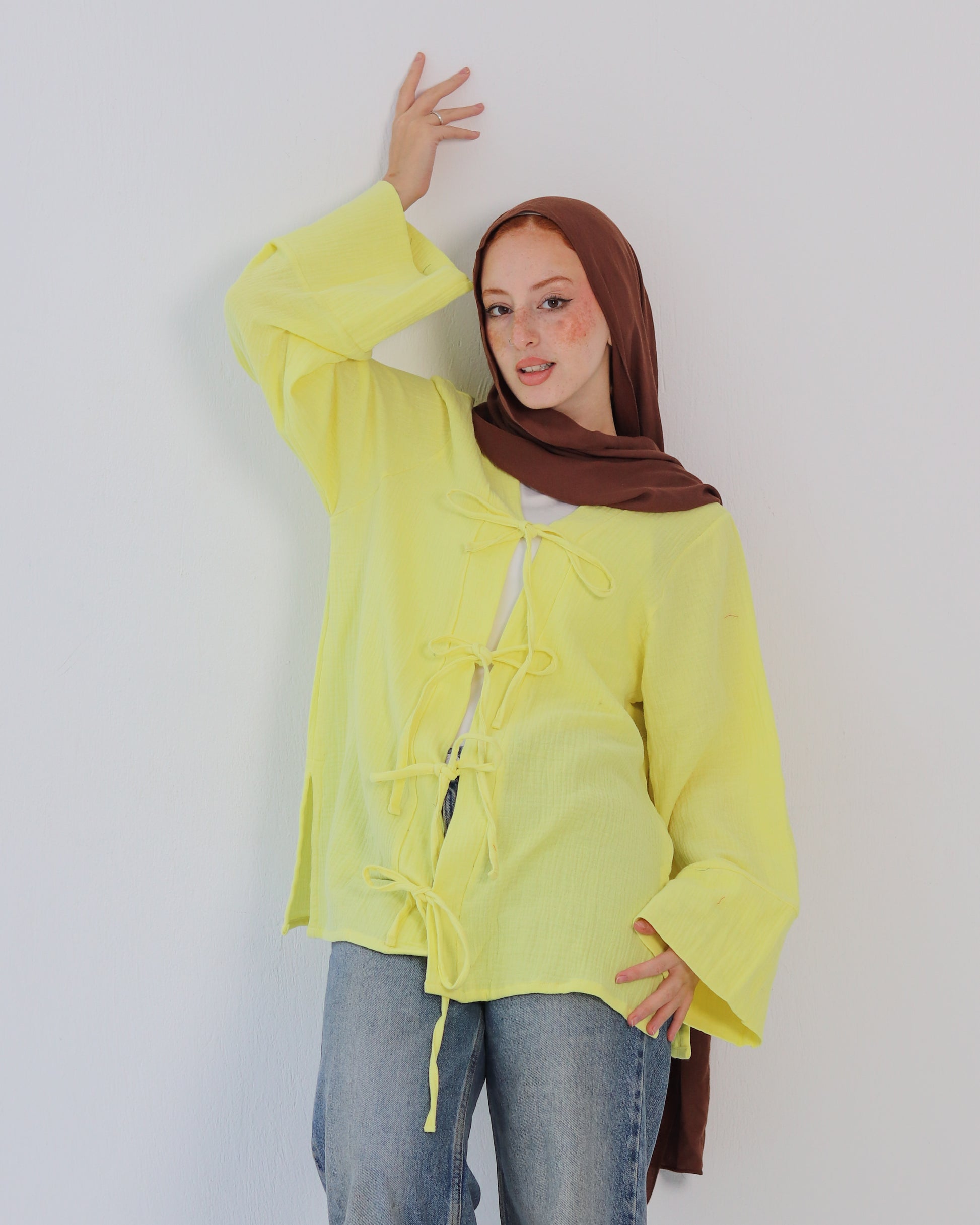 Bubbles Linen Blouse - Yellow