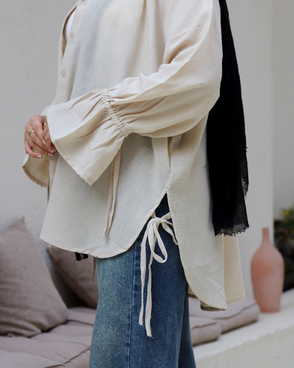 Crunchy Blouse -Beige