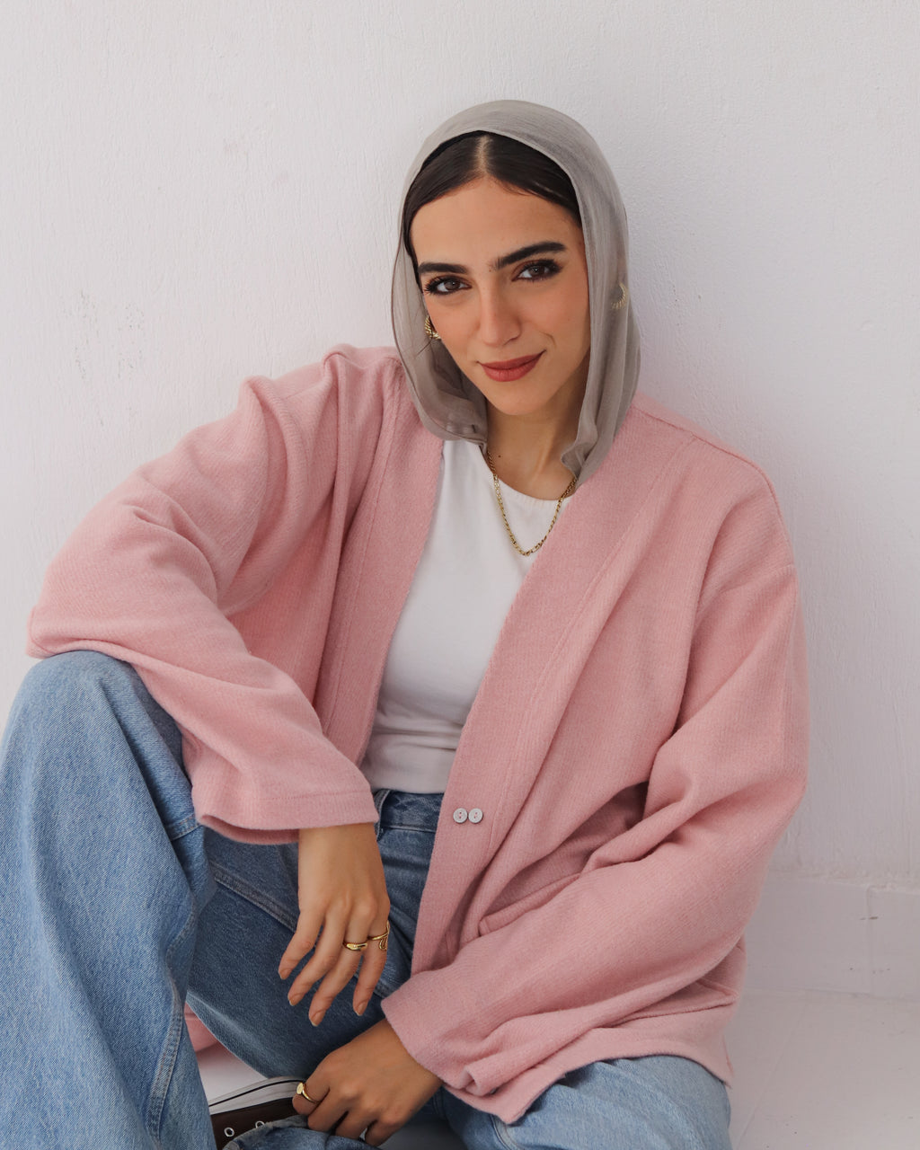 Snowflakes Cardigan - Pink