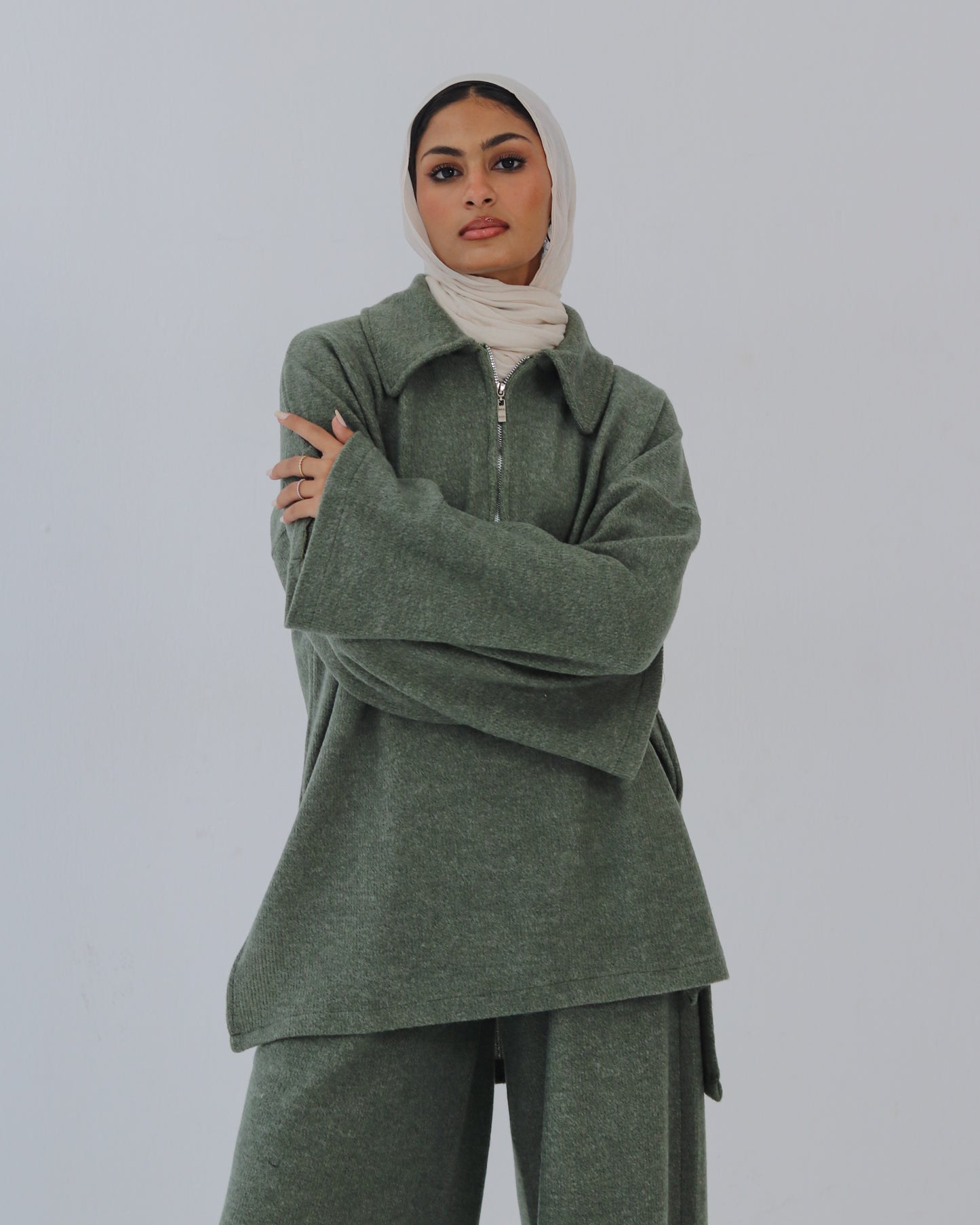 Zip Up Set - Olive