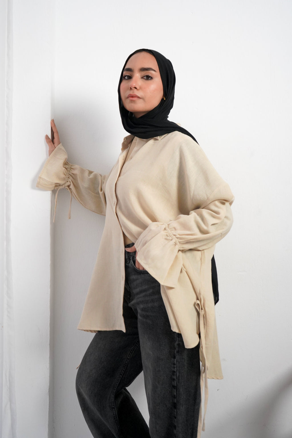 Crunchy Blouse -Beige