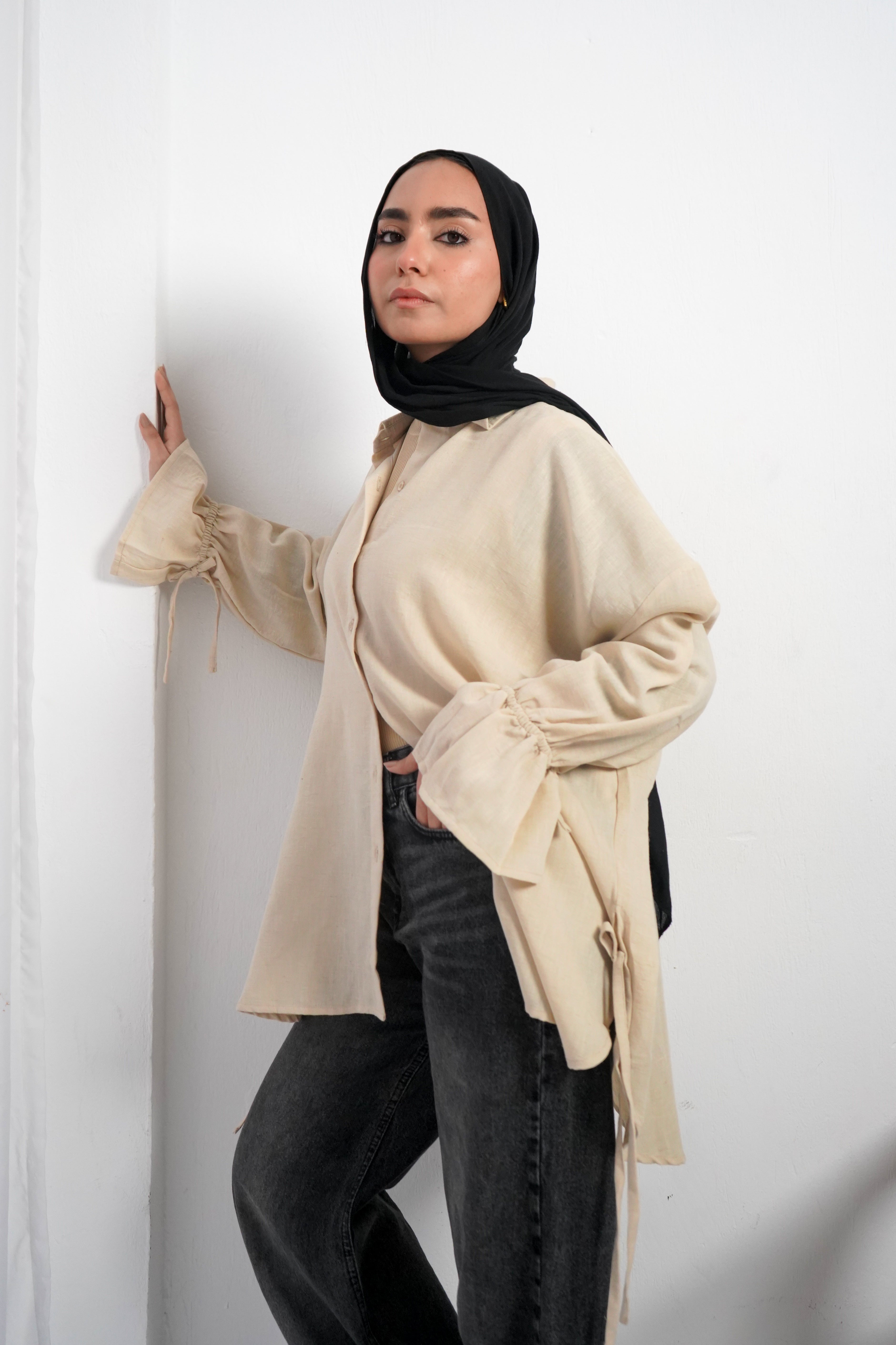Crunchy Blouse -Beige