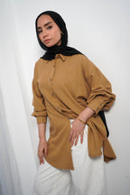 Pure Linen Shirt - Camel
