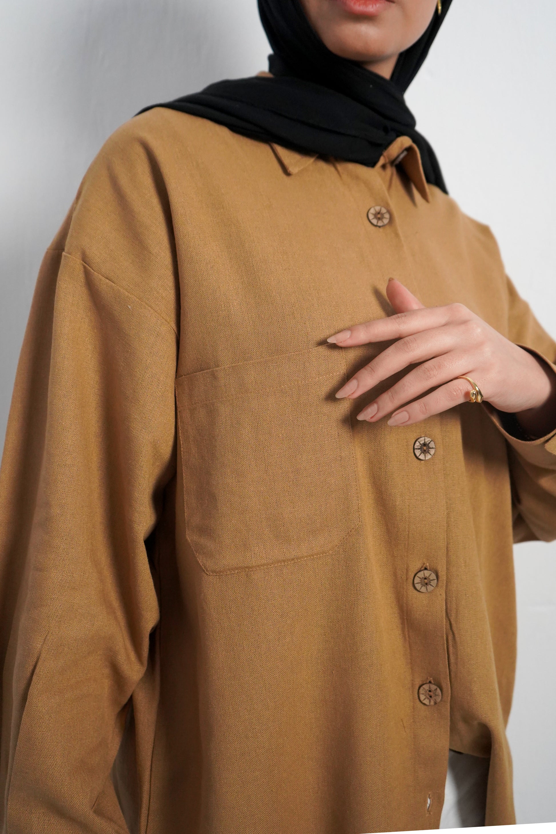 Pure Linen Shirt - Camel