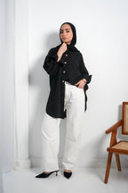 Pure Linen Shirt - Black
