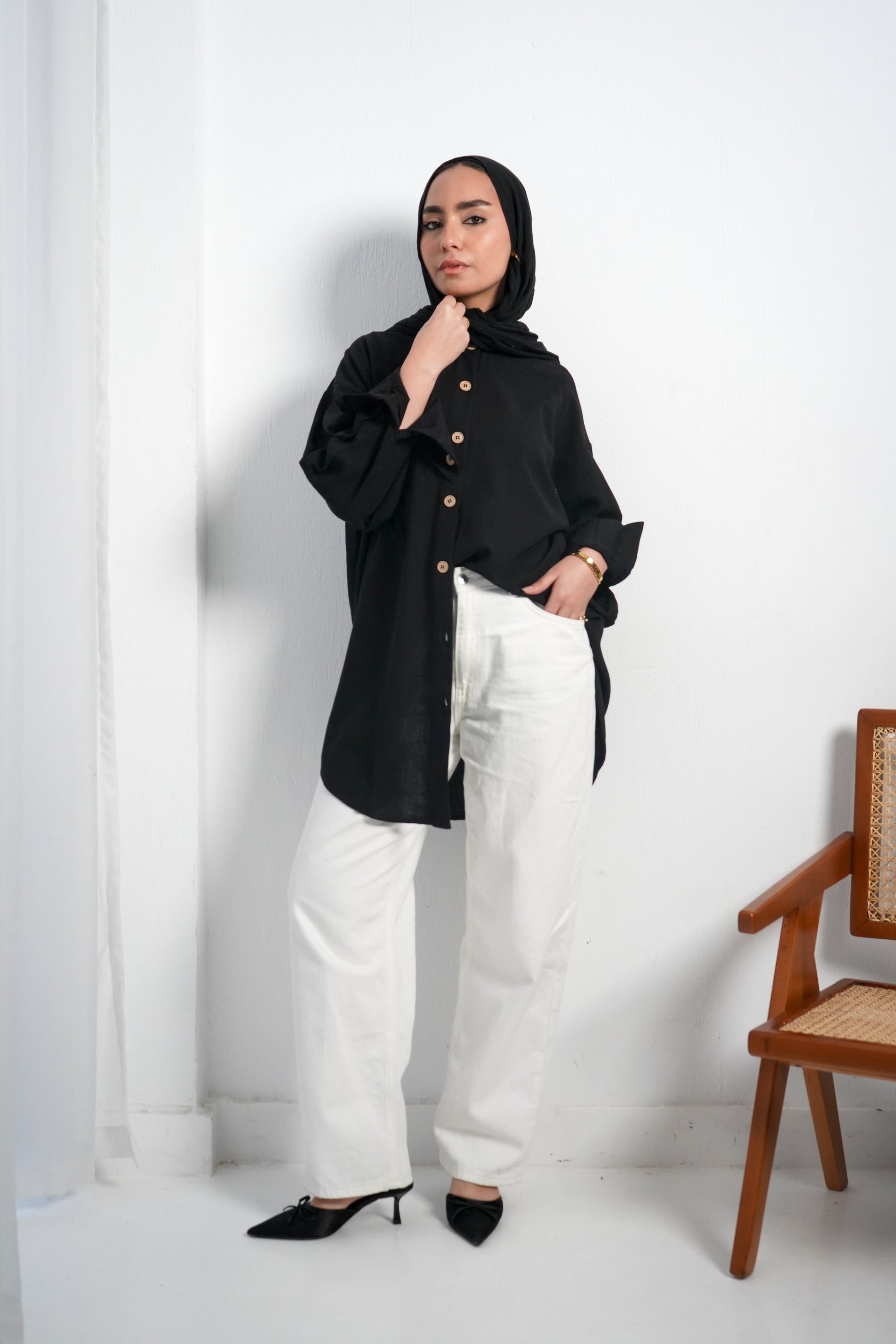 Pure Linen Shirt - Black