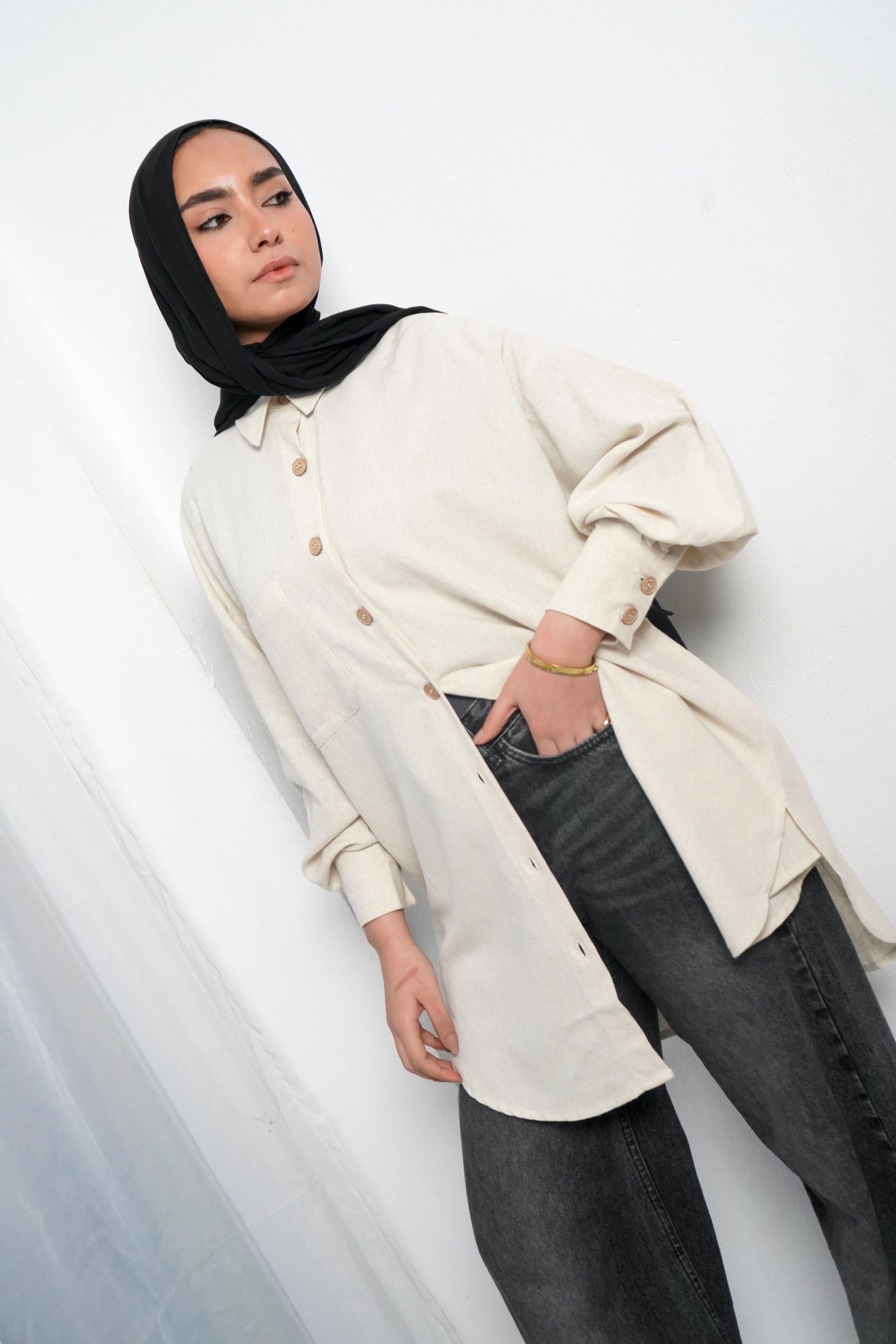 Pure Linen Shirt - Beige