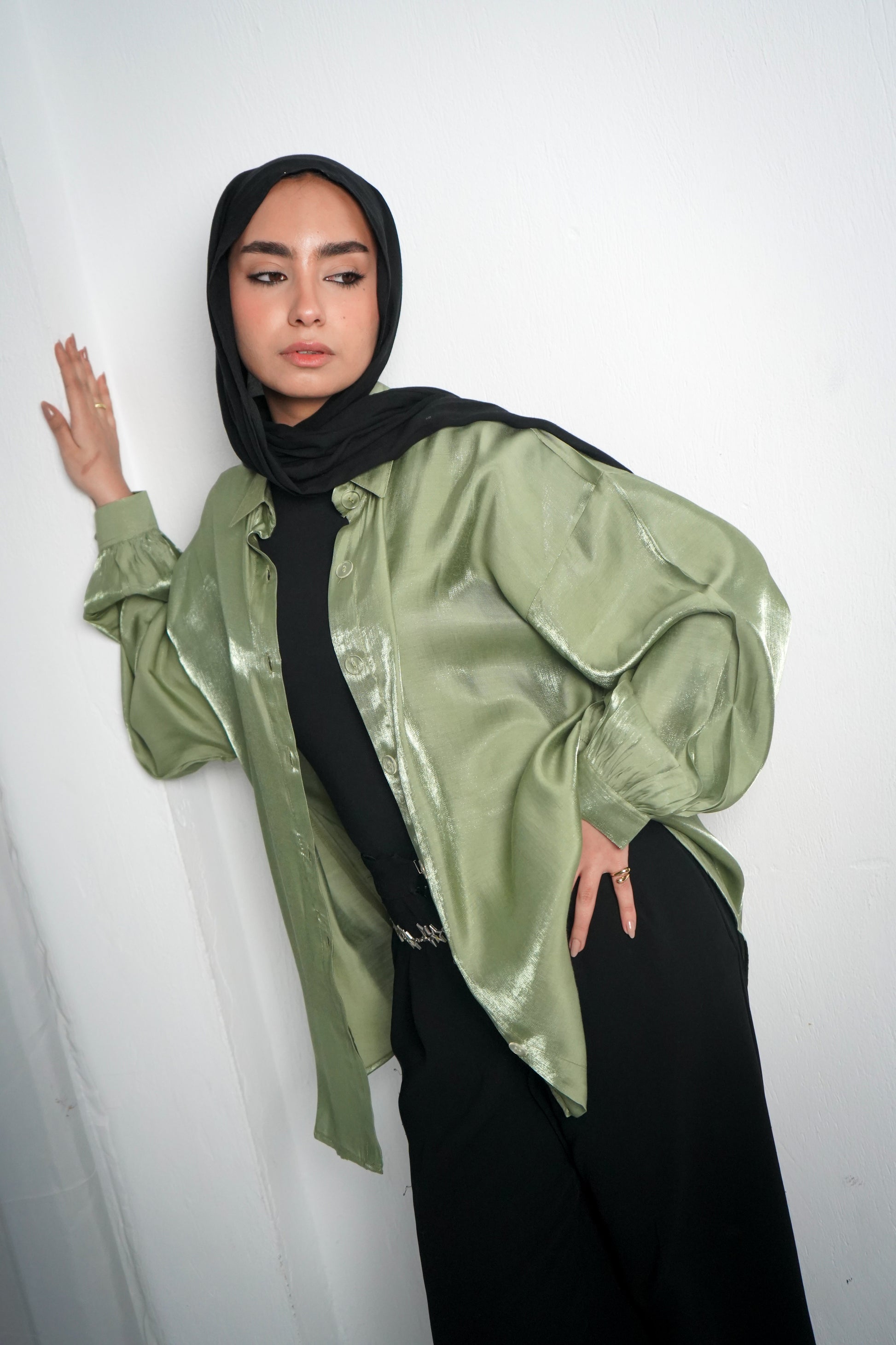 Glittery Shirt - Mint Green