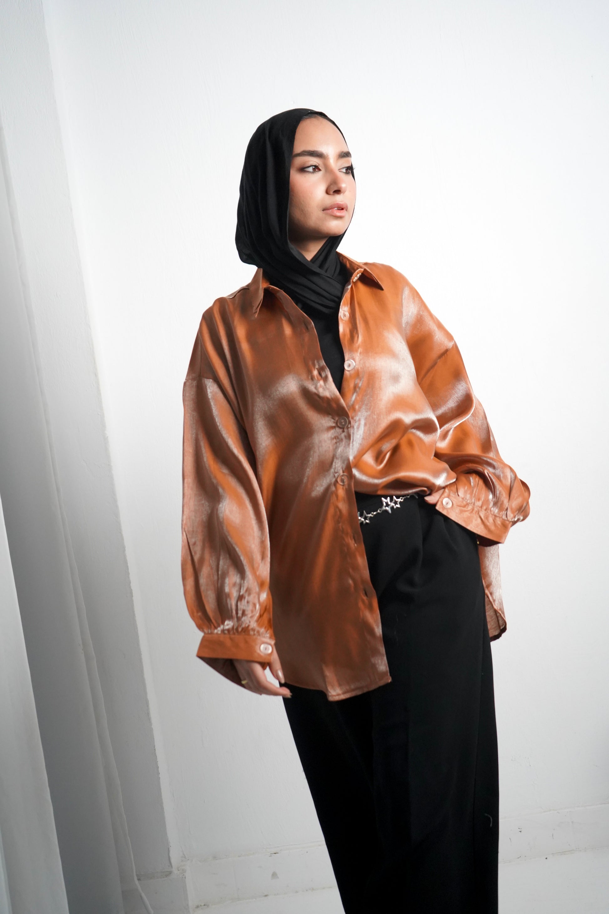 Glittery Shirt - Camel