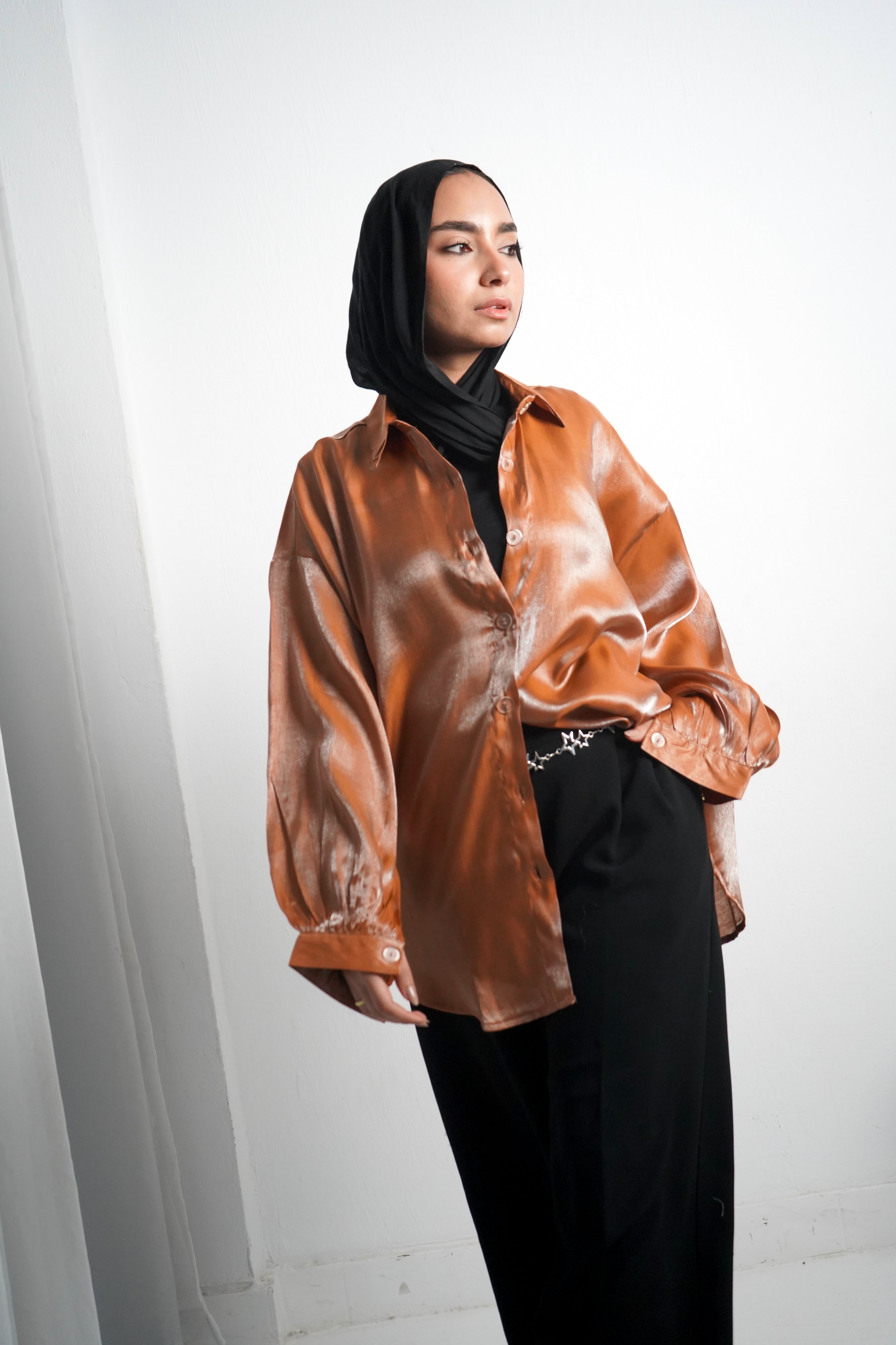 Glittery Shirt - Camel