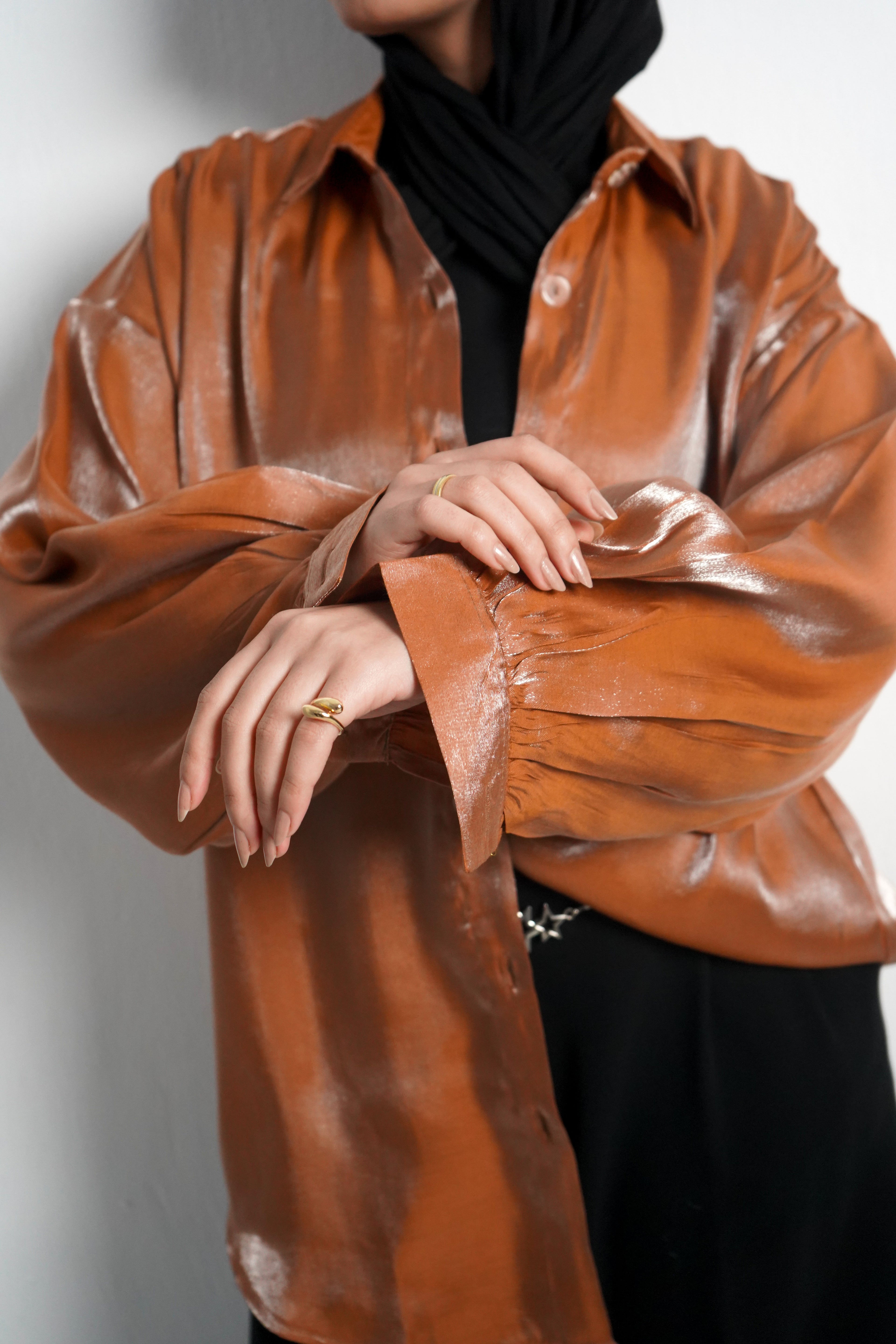Glittery Shirt - Camel