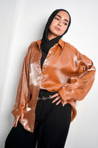 Glittery Shirt - Camel