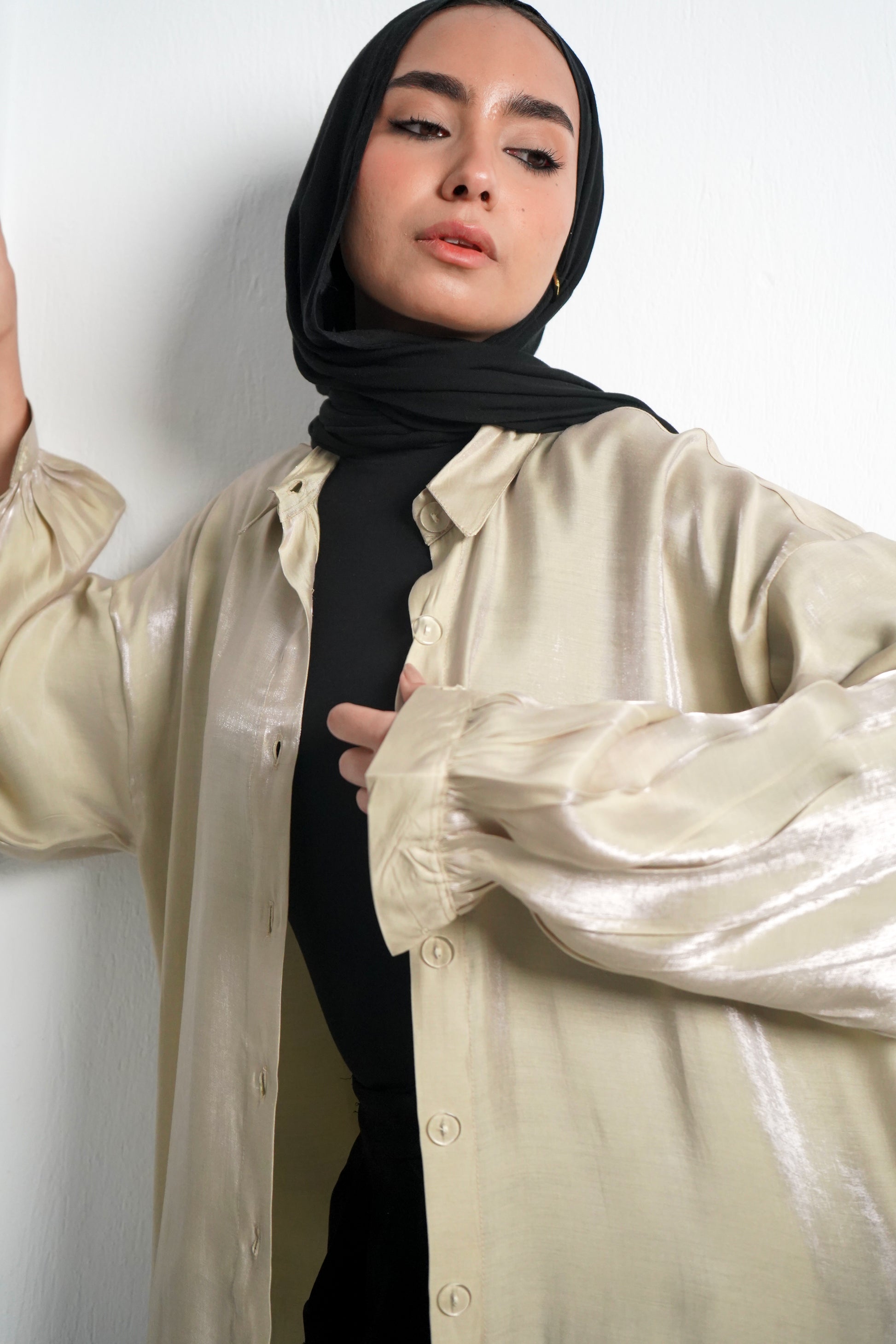 Glittery Shirt - Beige
