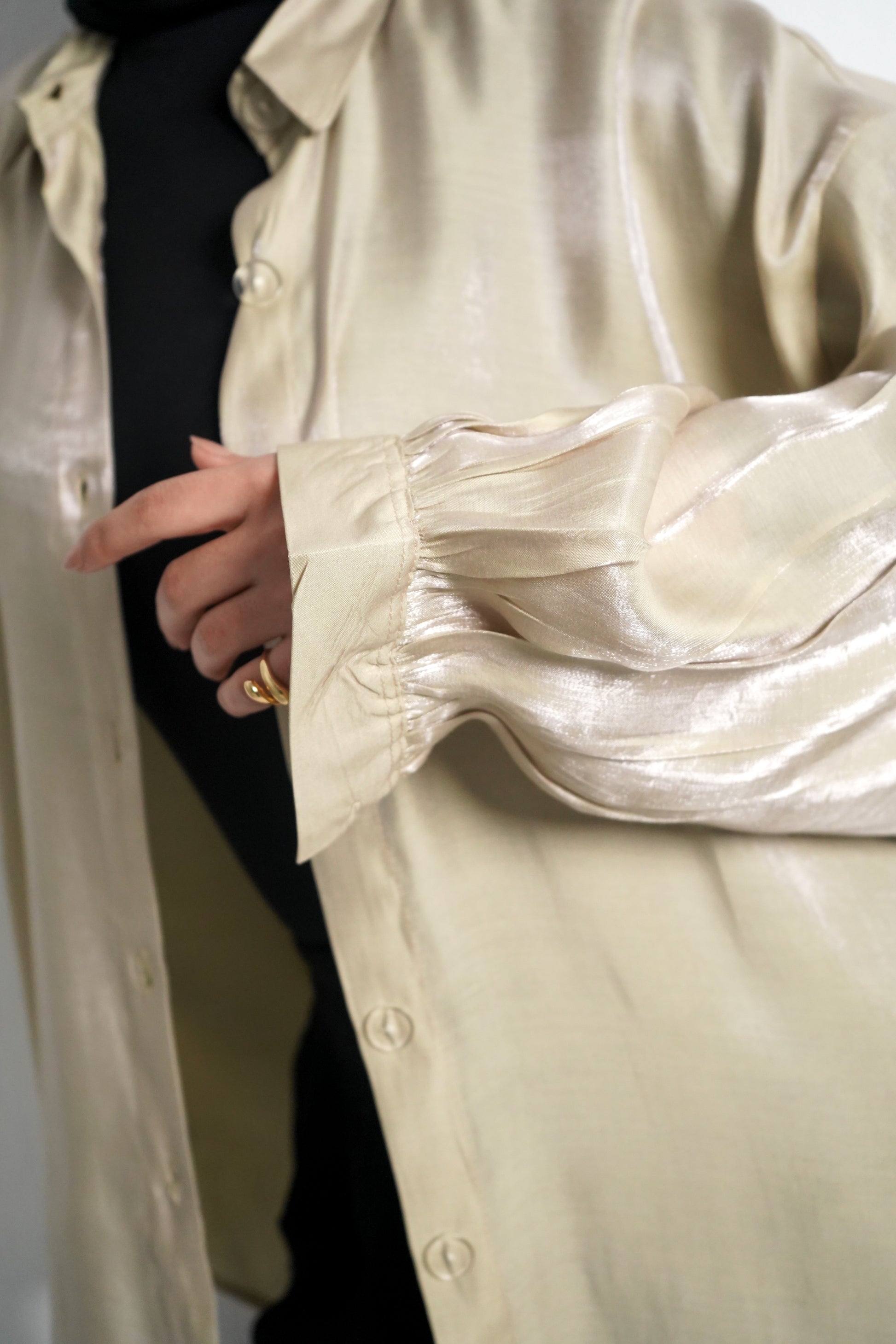 Glittery Shirt - Beige
