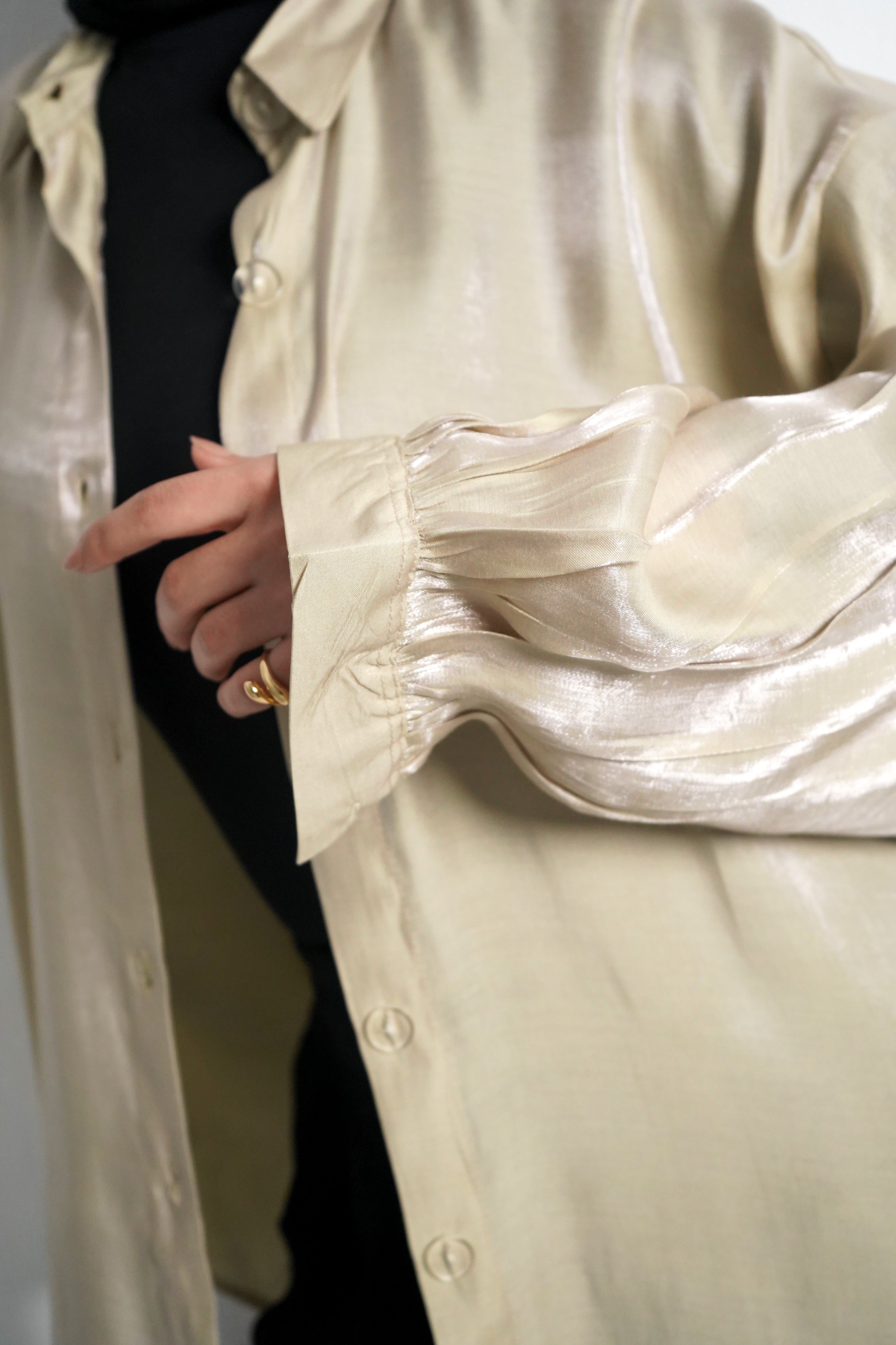 Glittery Shirt - Beige