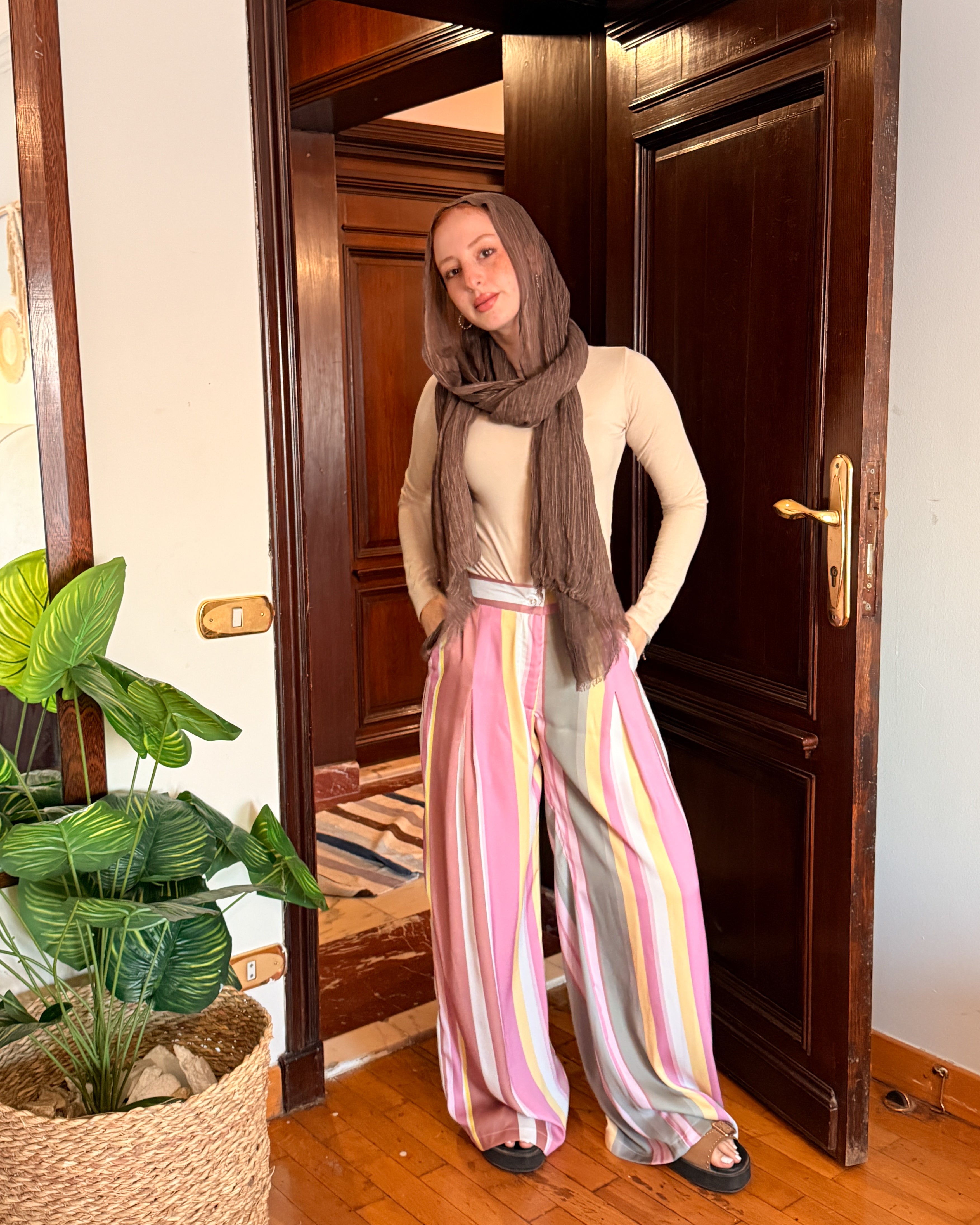 Striped Satin Pant