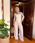 Striped Satin Pant - Pink