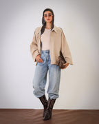 Cool Cropped Jacket - Beige