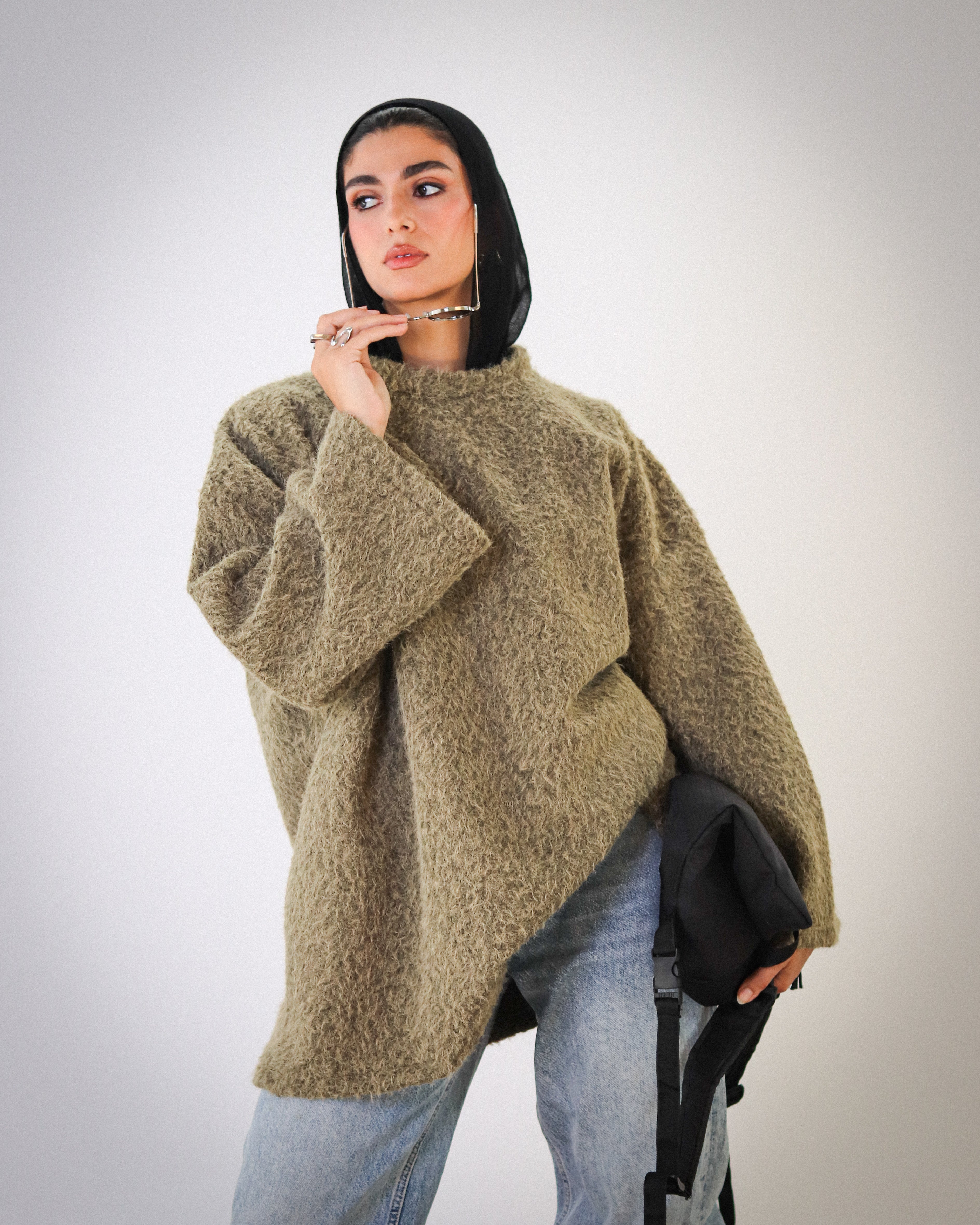 Soft Fur Pullover - Olive