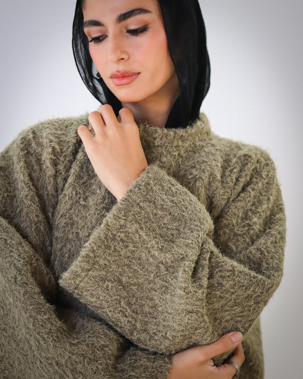 Soft Fur Pullover - Olive