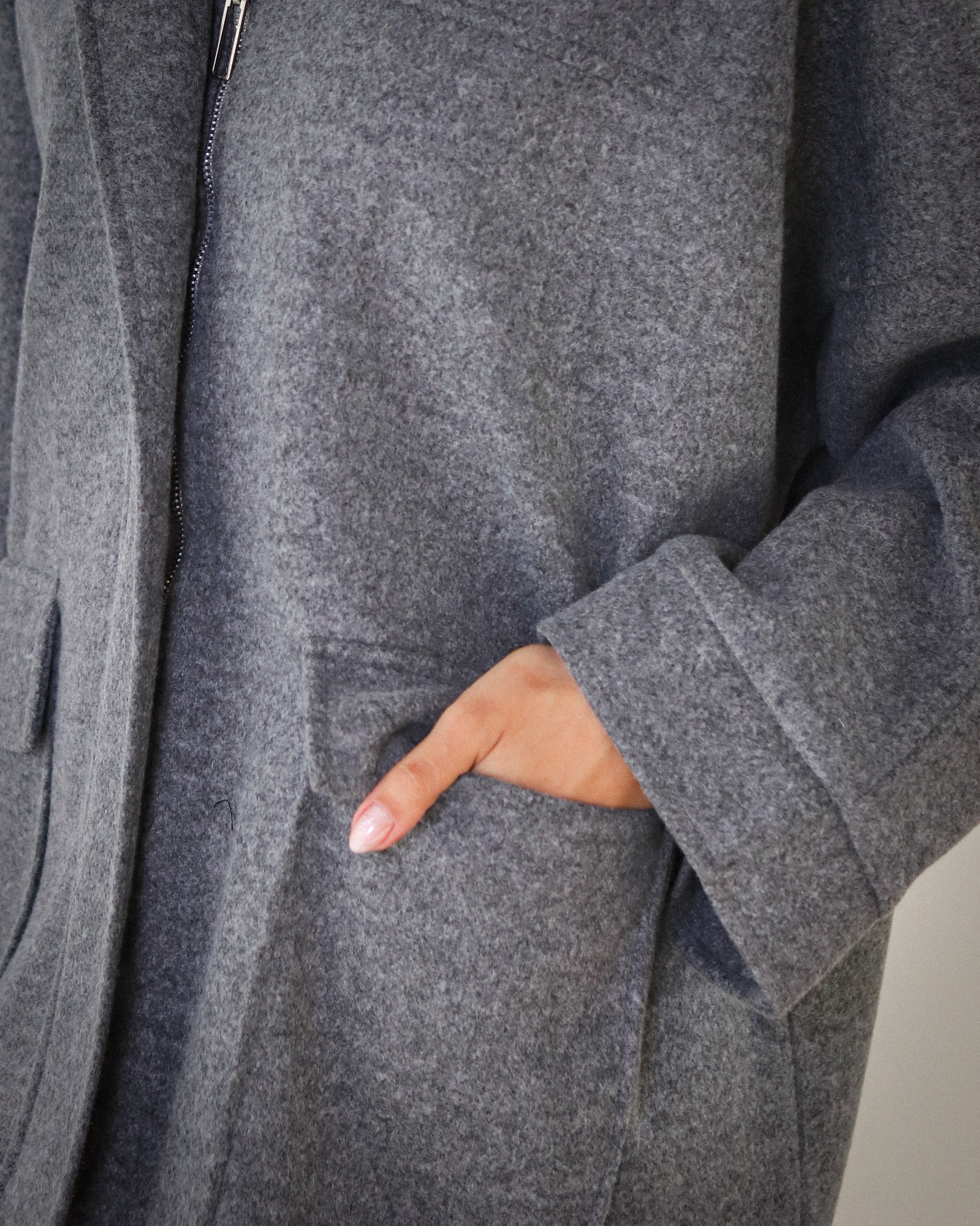 Over You Midi Jacket - Grey