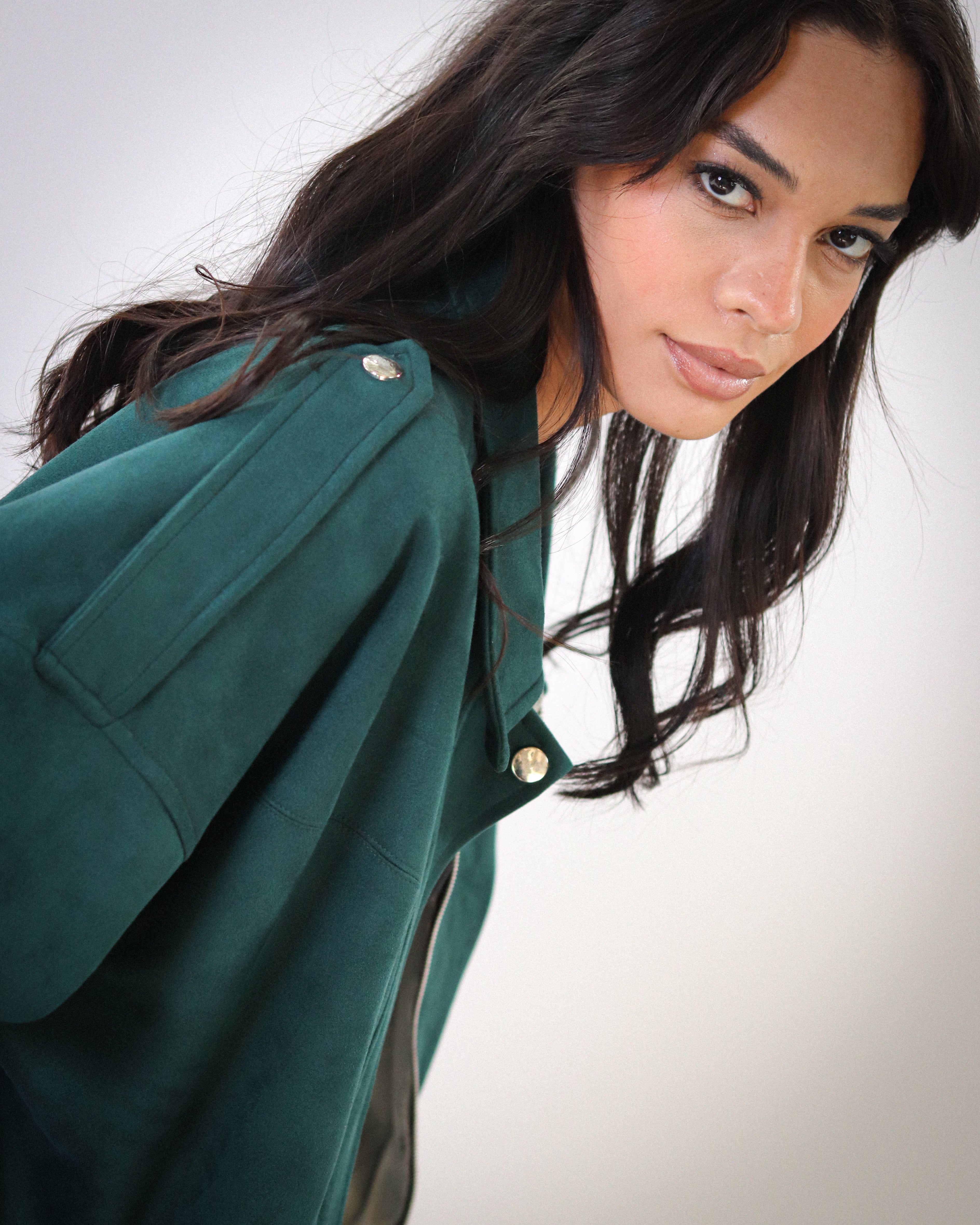 Cool Cropped Jacket - Emerald Green