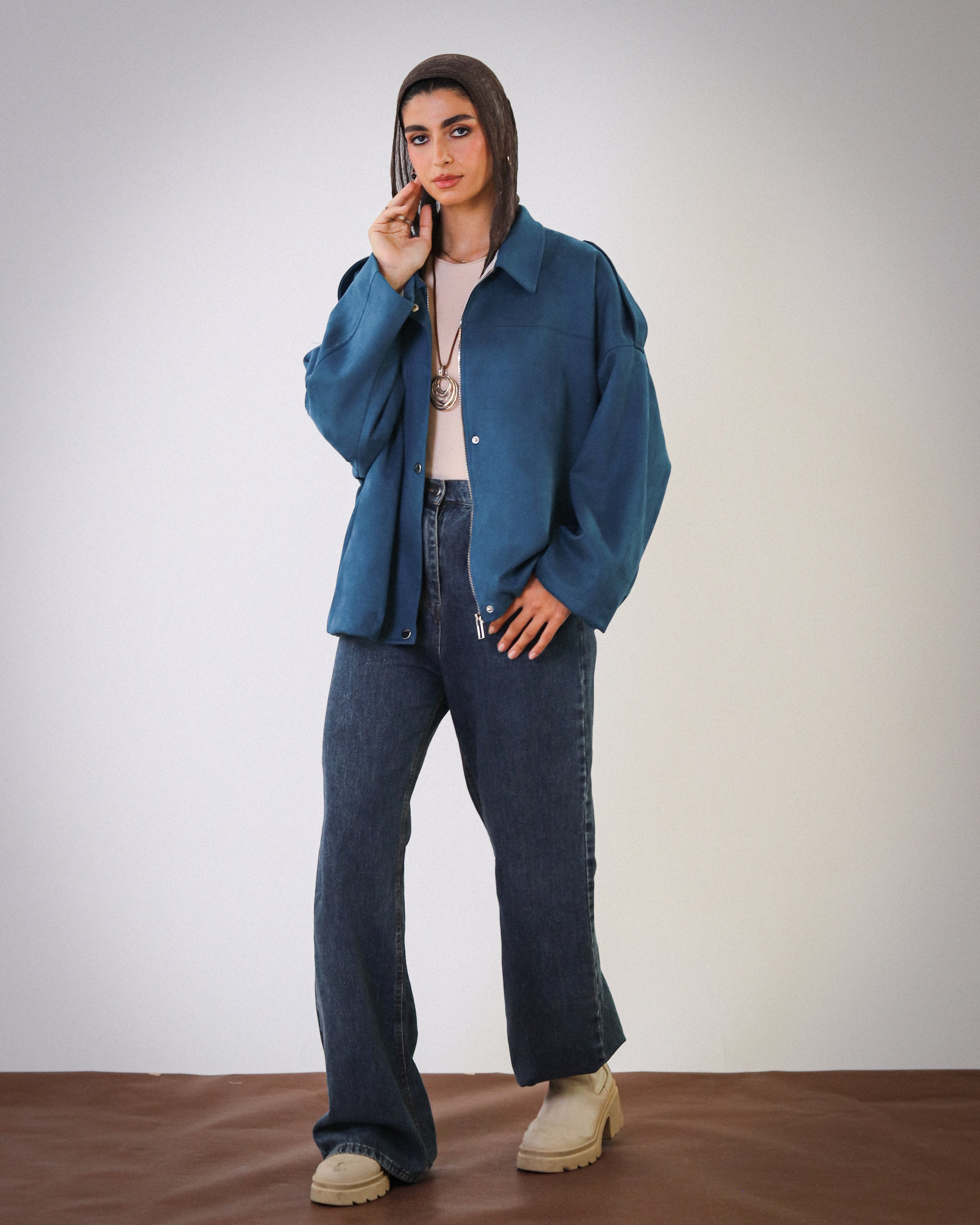 Cool Cropped Jacket - Petrol