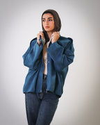 Cool Cropped Jacket - Petrol