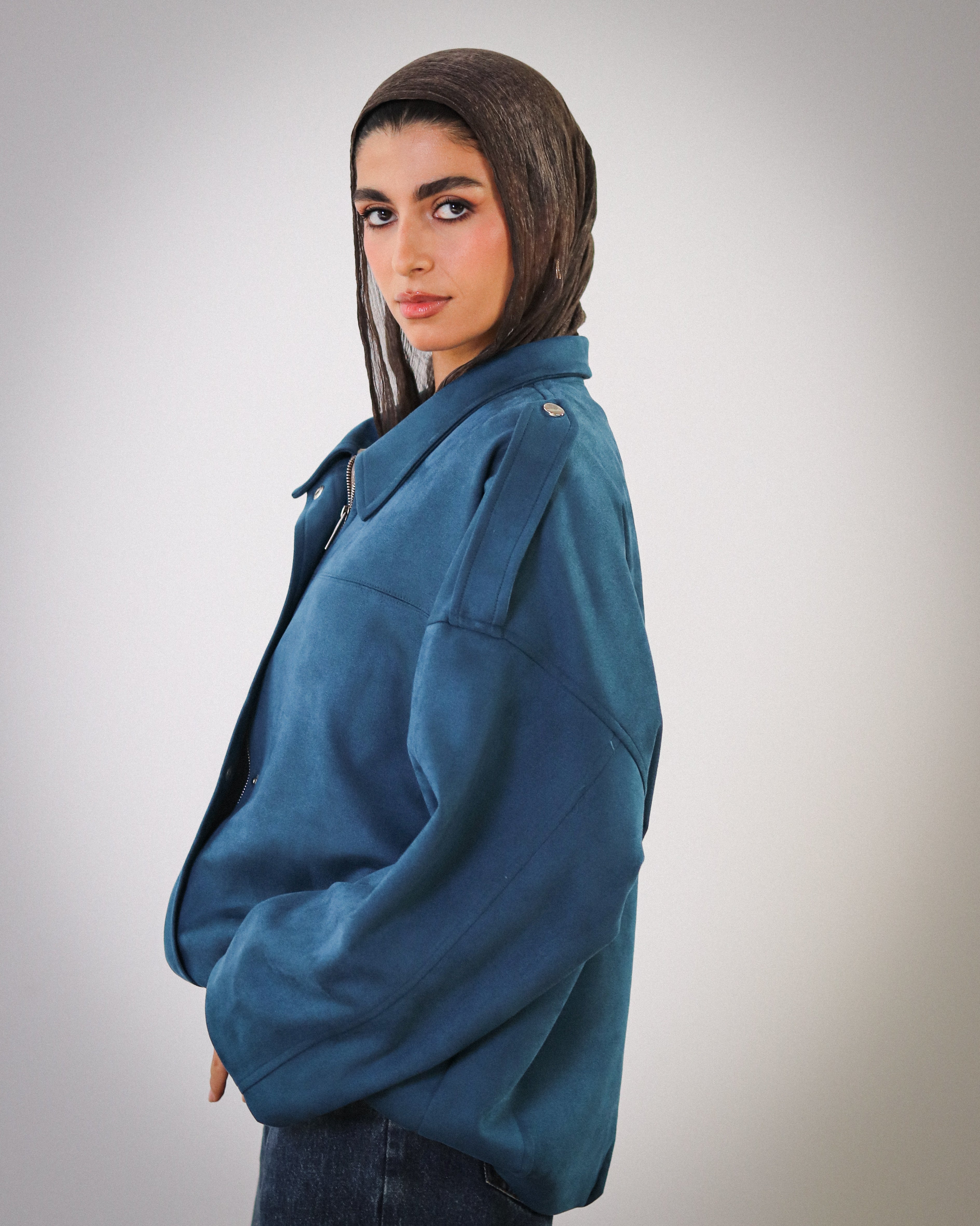 Cool Cropped Jacket - Petrol