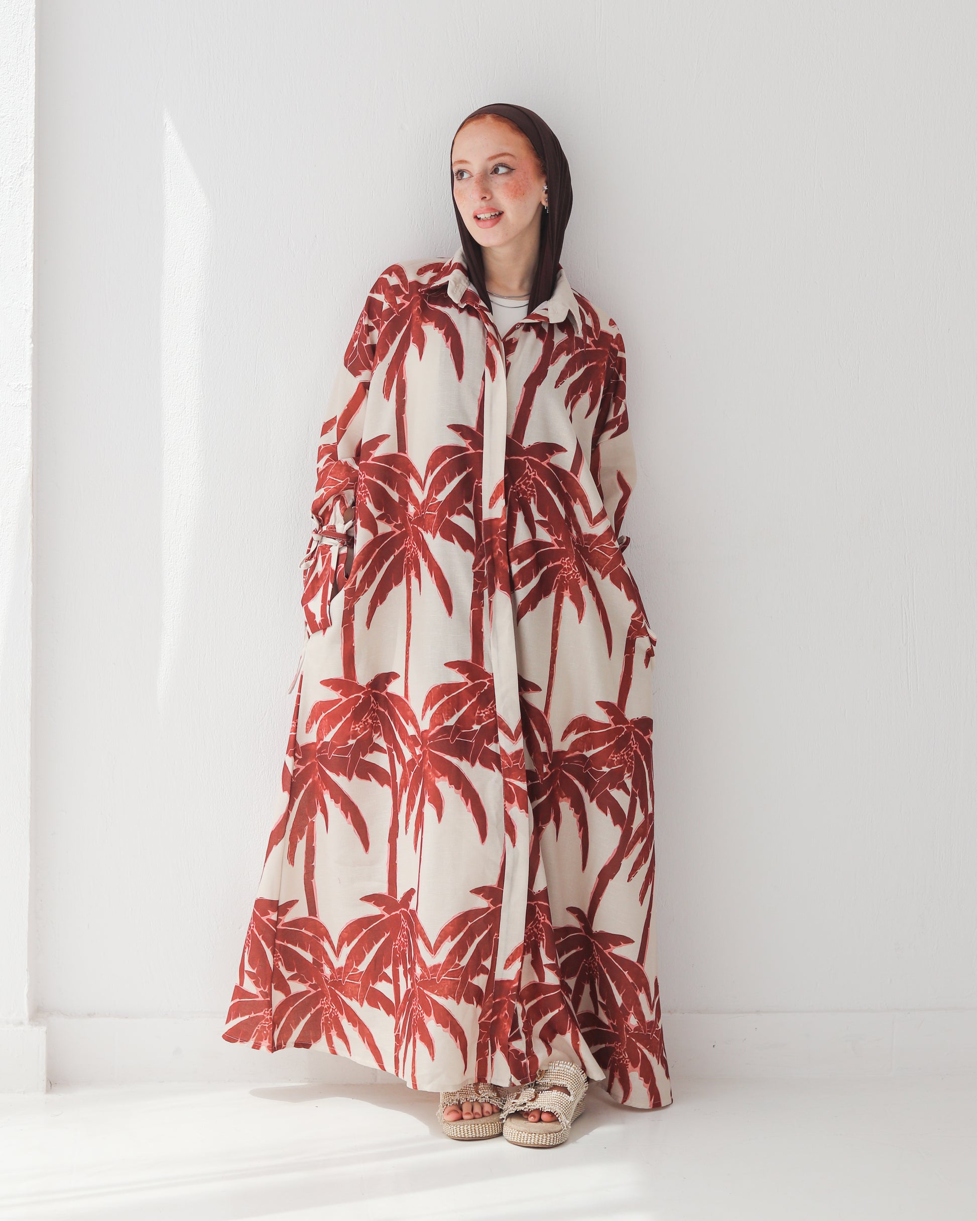 Palm Shirt Dress
