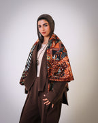 Game Night in brown Wrap Shawl