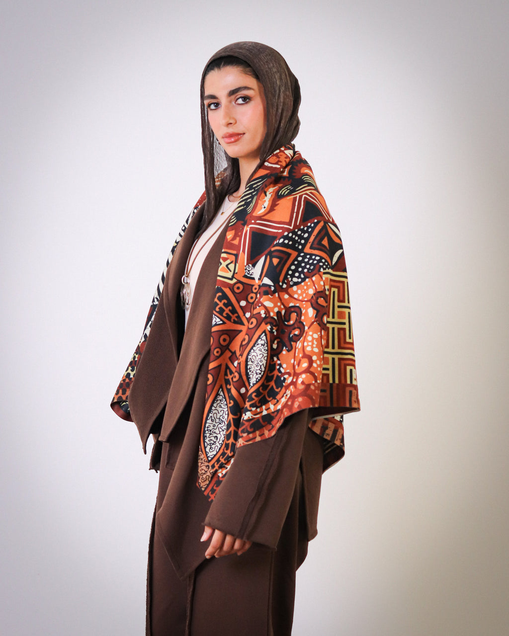 Game Night in brown Wrap Shawl