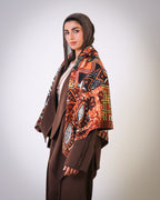 Game Night in brown Wrap Shawl