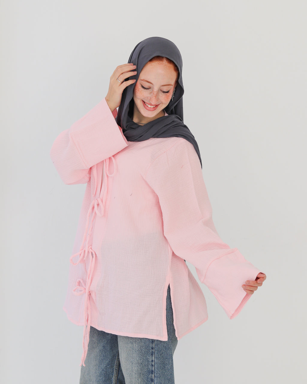 Bubbles Linen Blouse - Pink