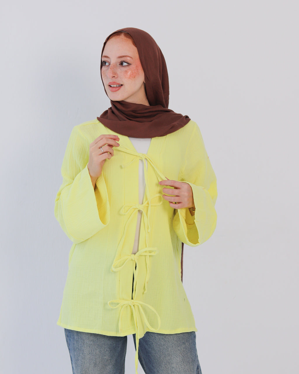 Bubbles Linen Blouse - Yellow