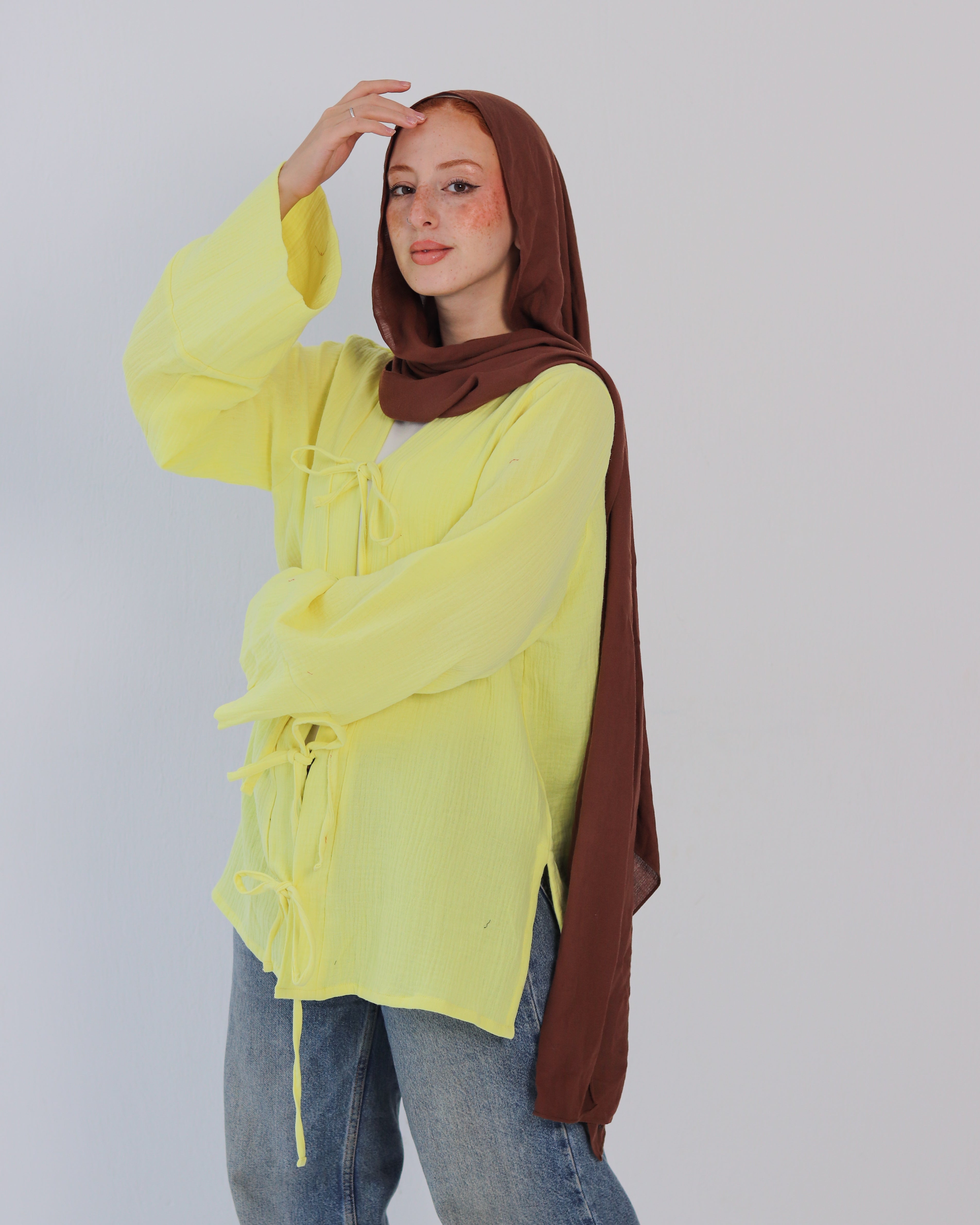 Bubbles Linen Blouse - Yellow