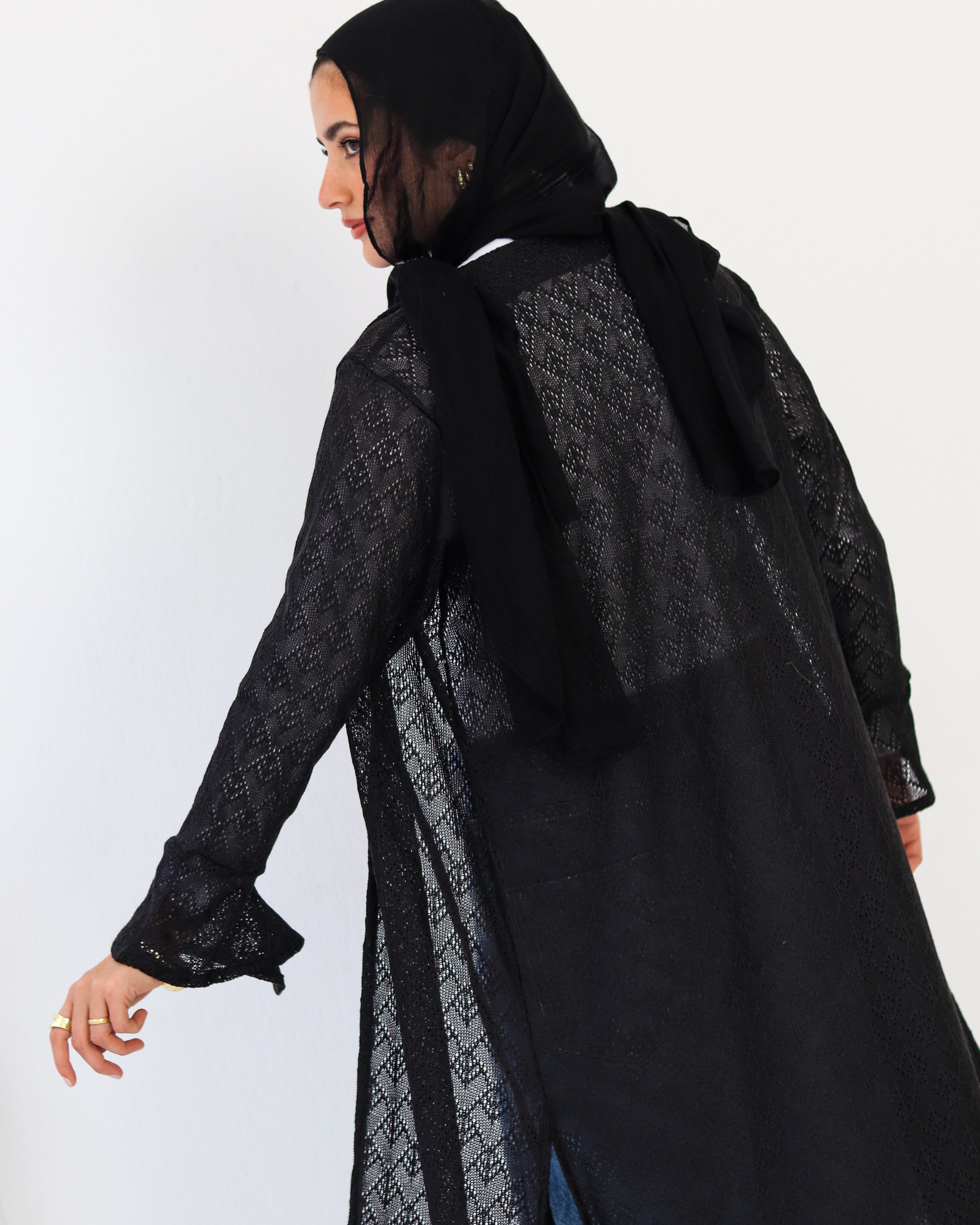 Crochet Cardigan - Black