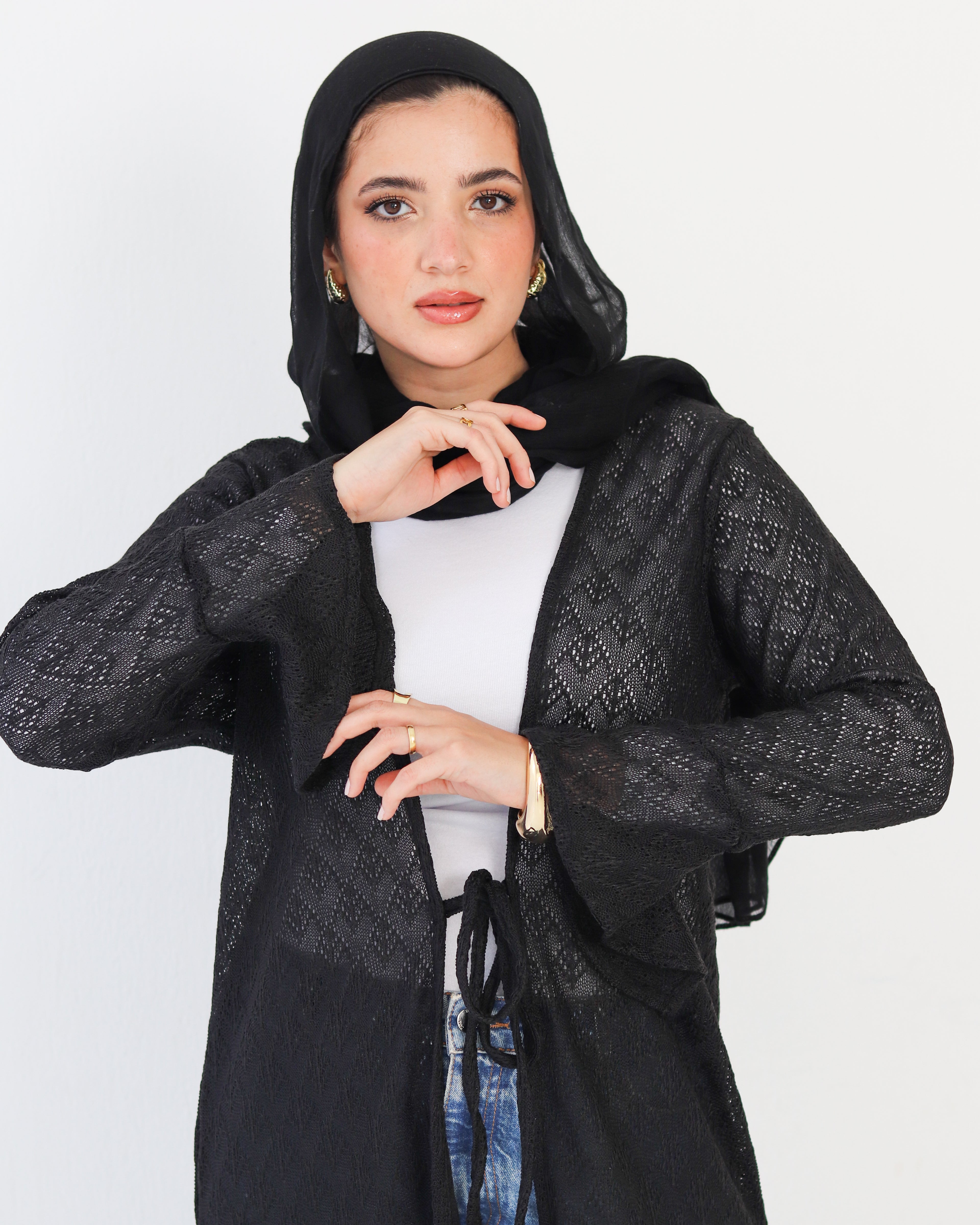Crochet Cardigan - Black