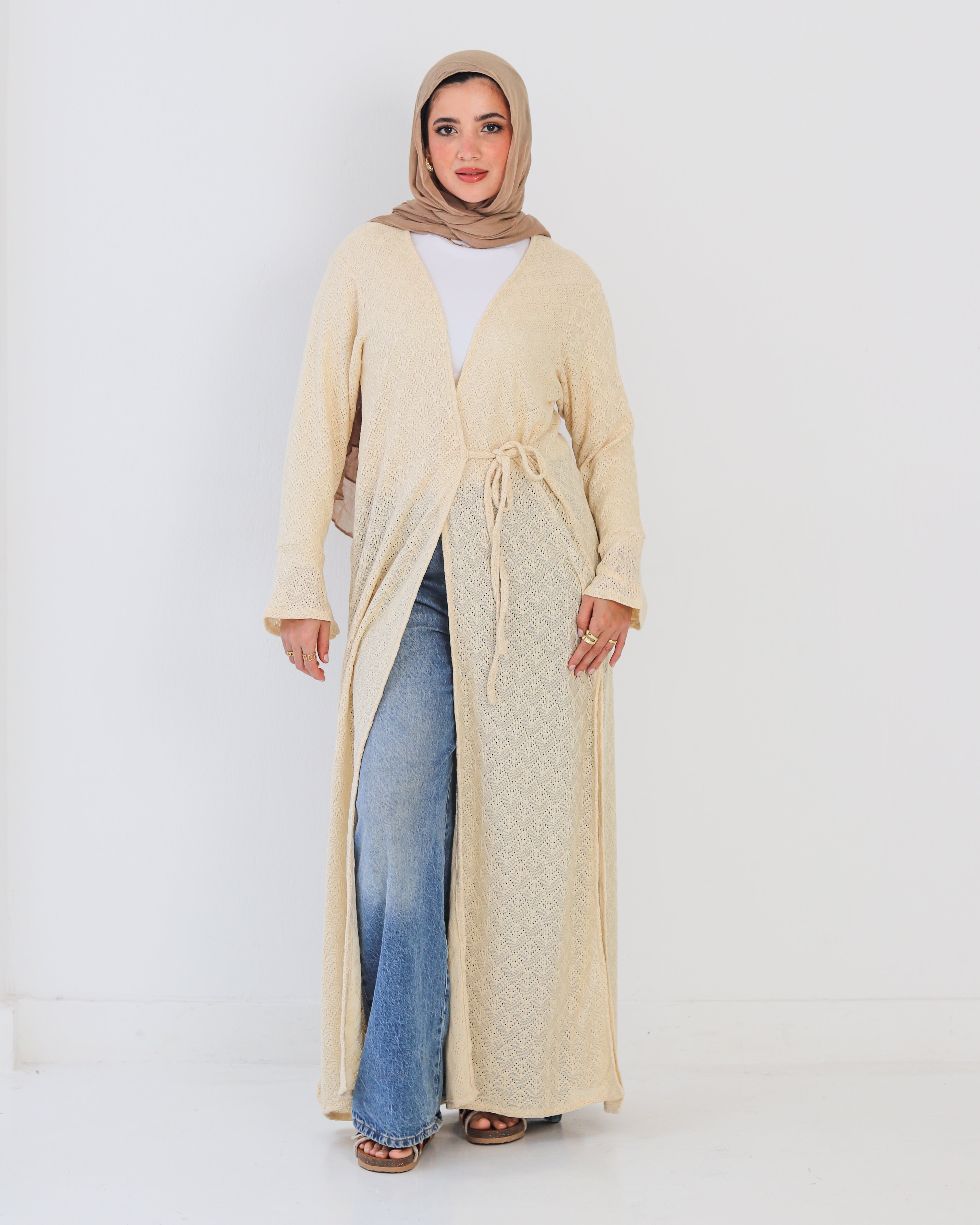 Crochet Cardigan - Beige