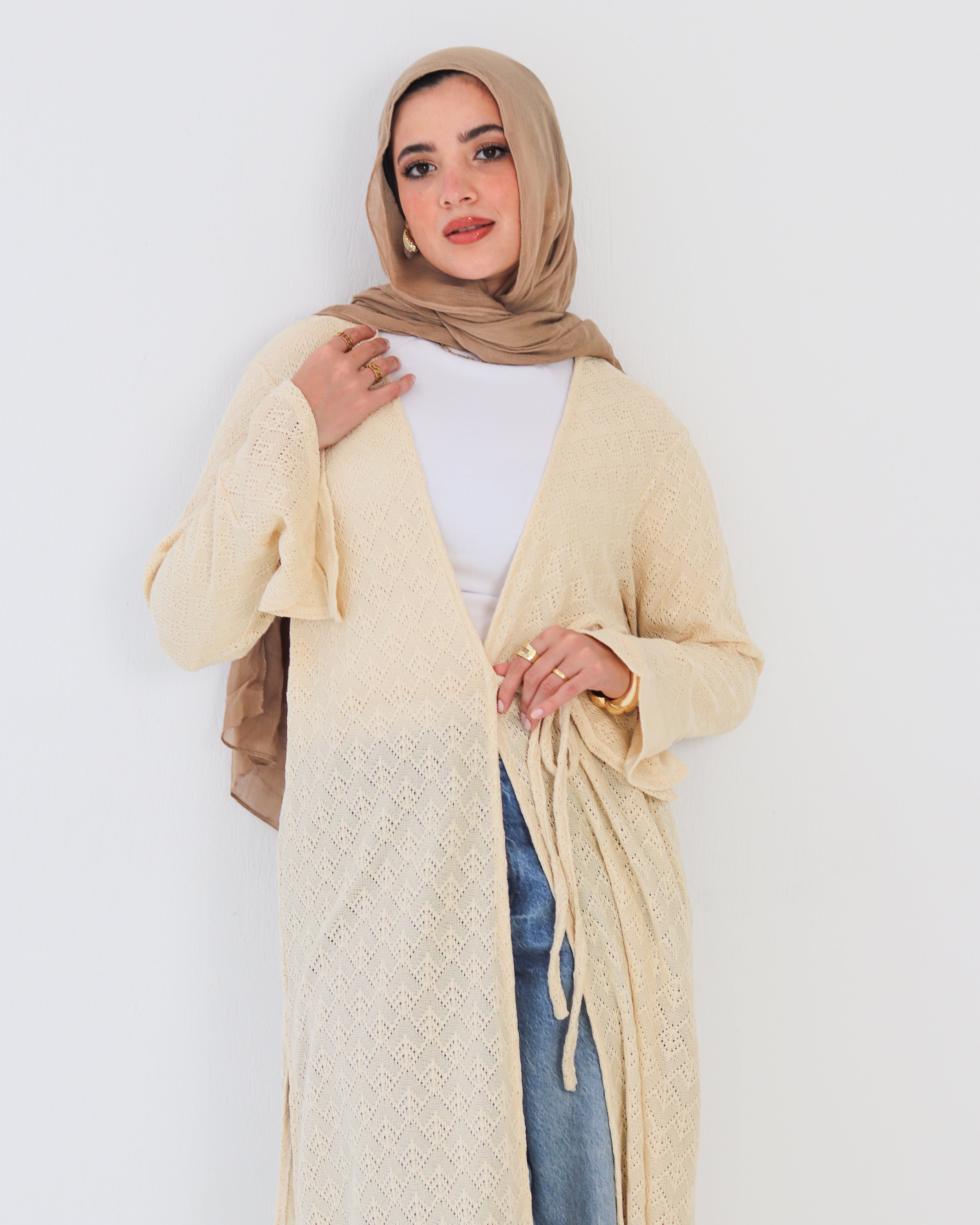 Crochet Cardigan - Beige
