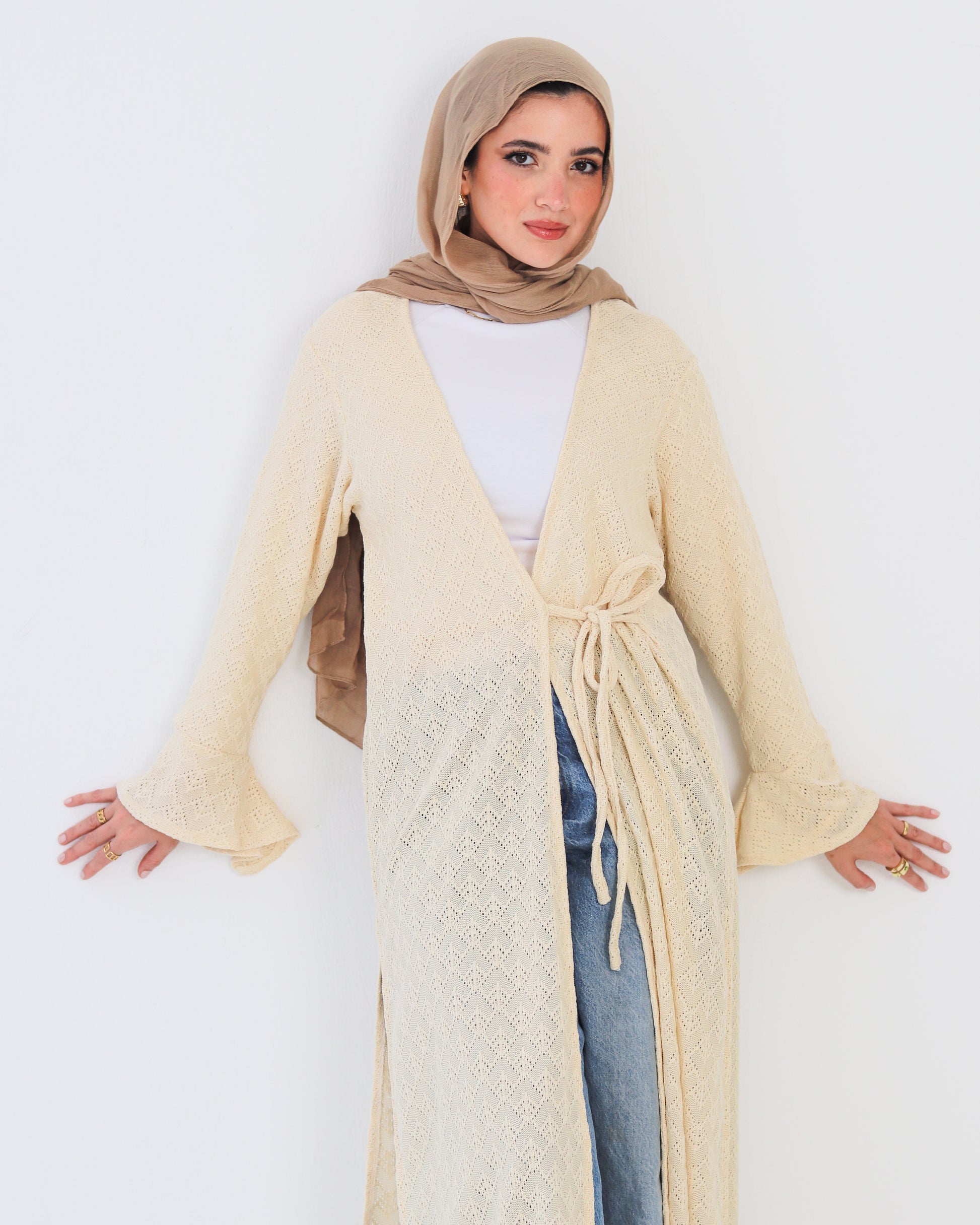 Crochet Cardigan - Beige