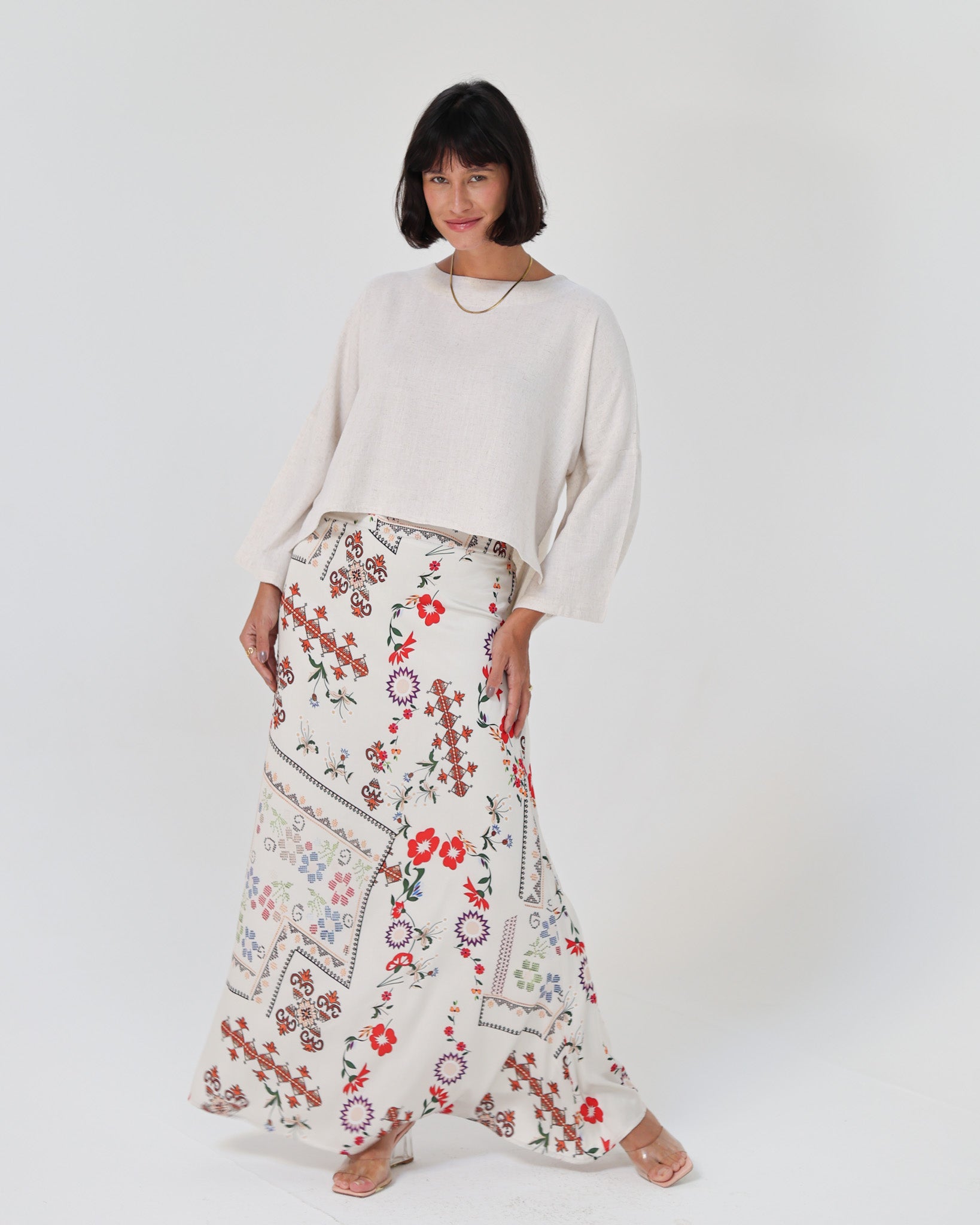 White Satin Skirt