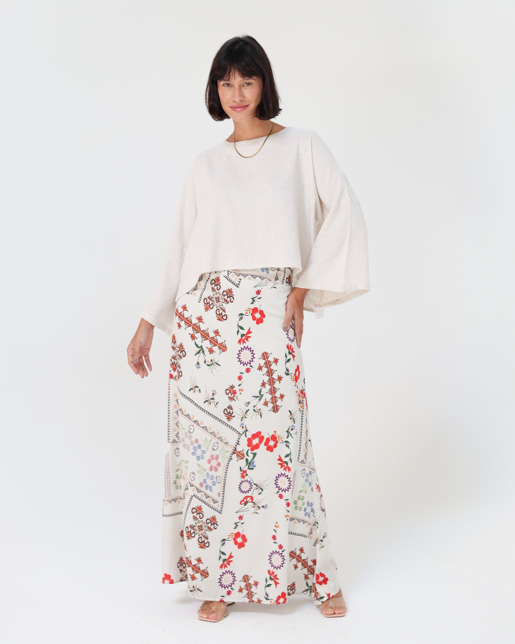 White Satin Skirt
