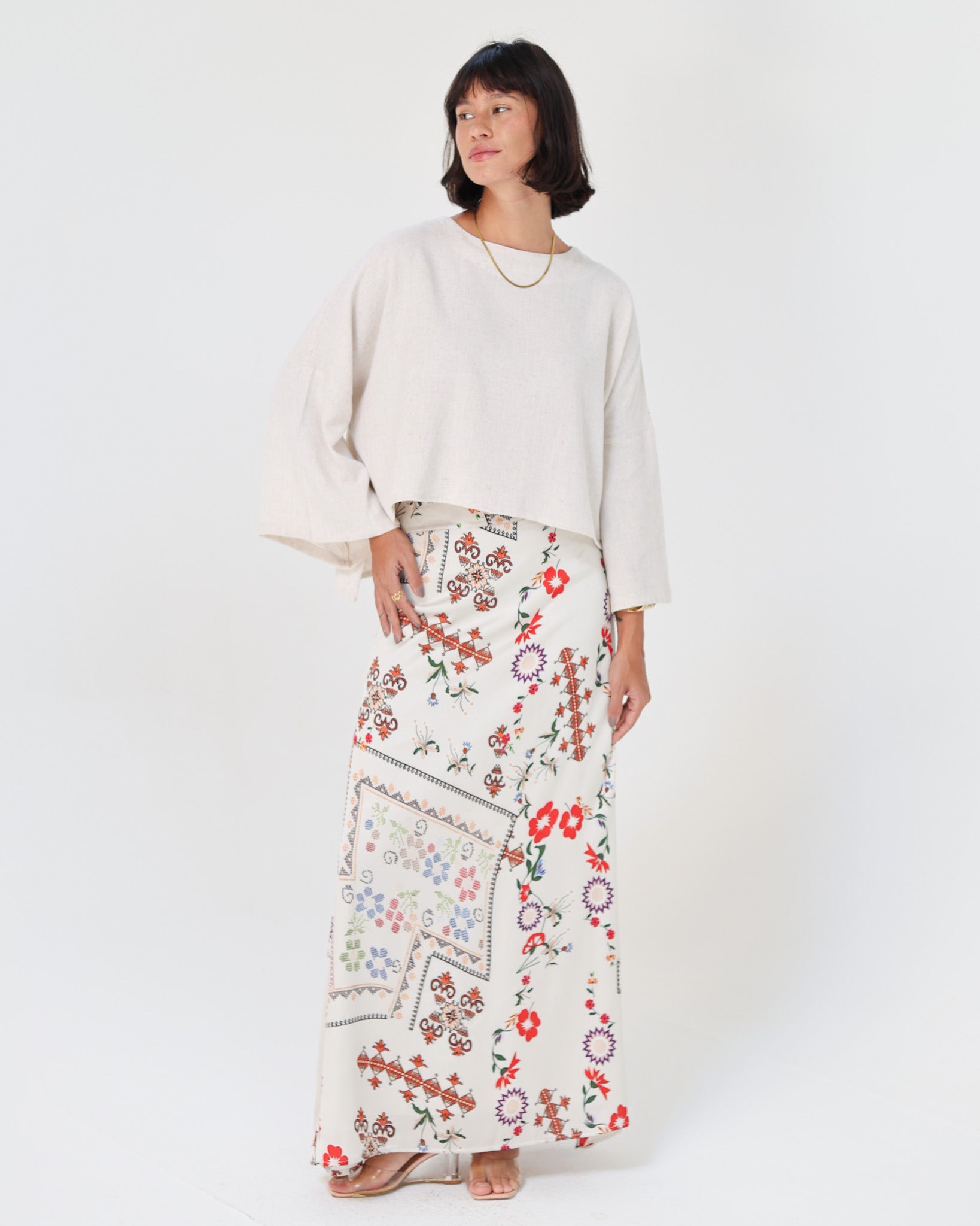 White Satin Skirt