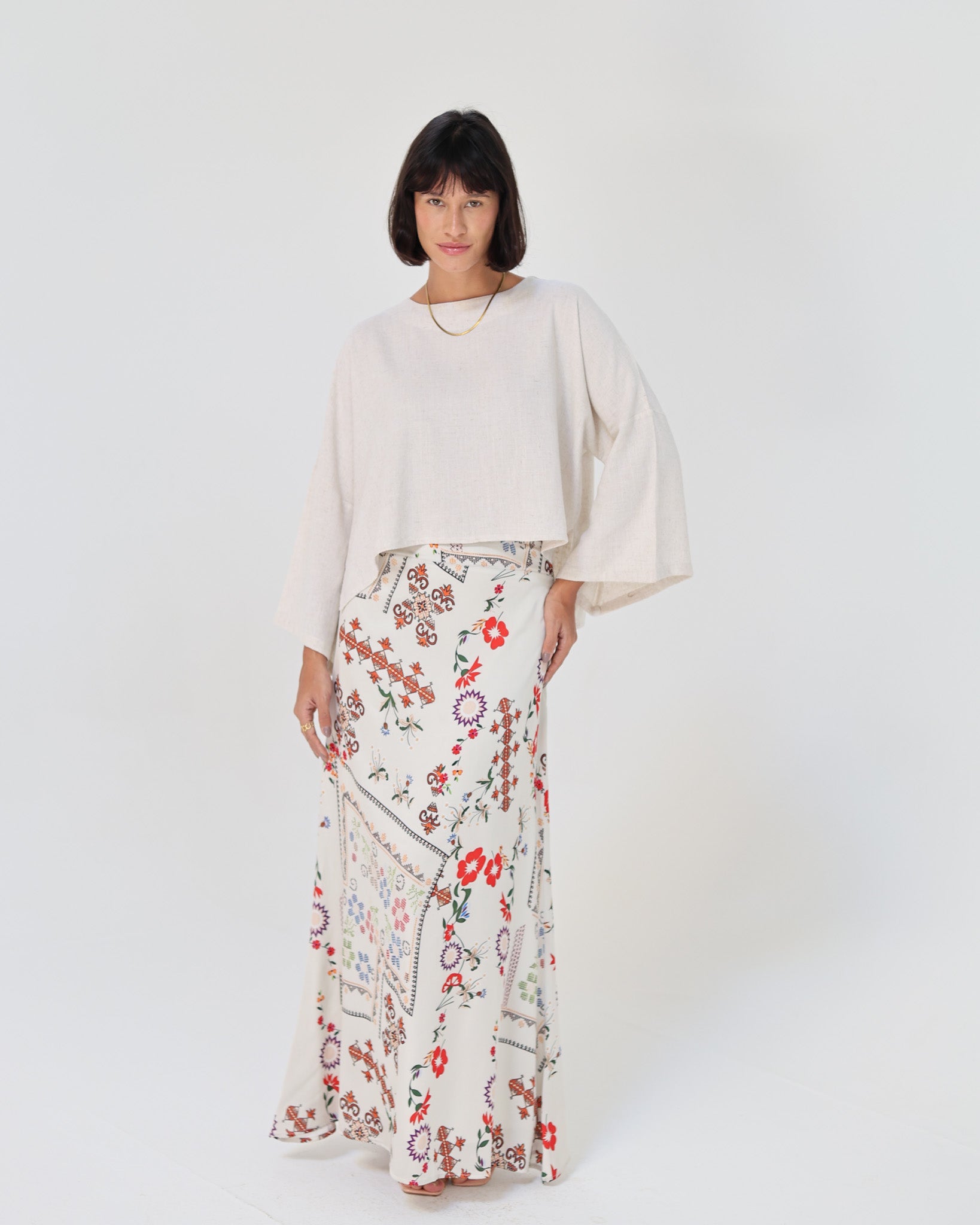 White Satin Skirt
