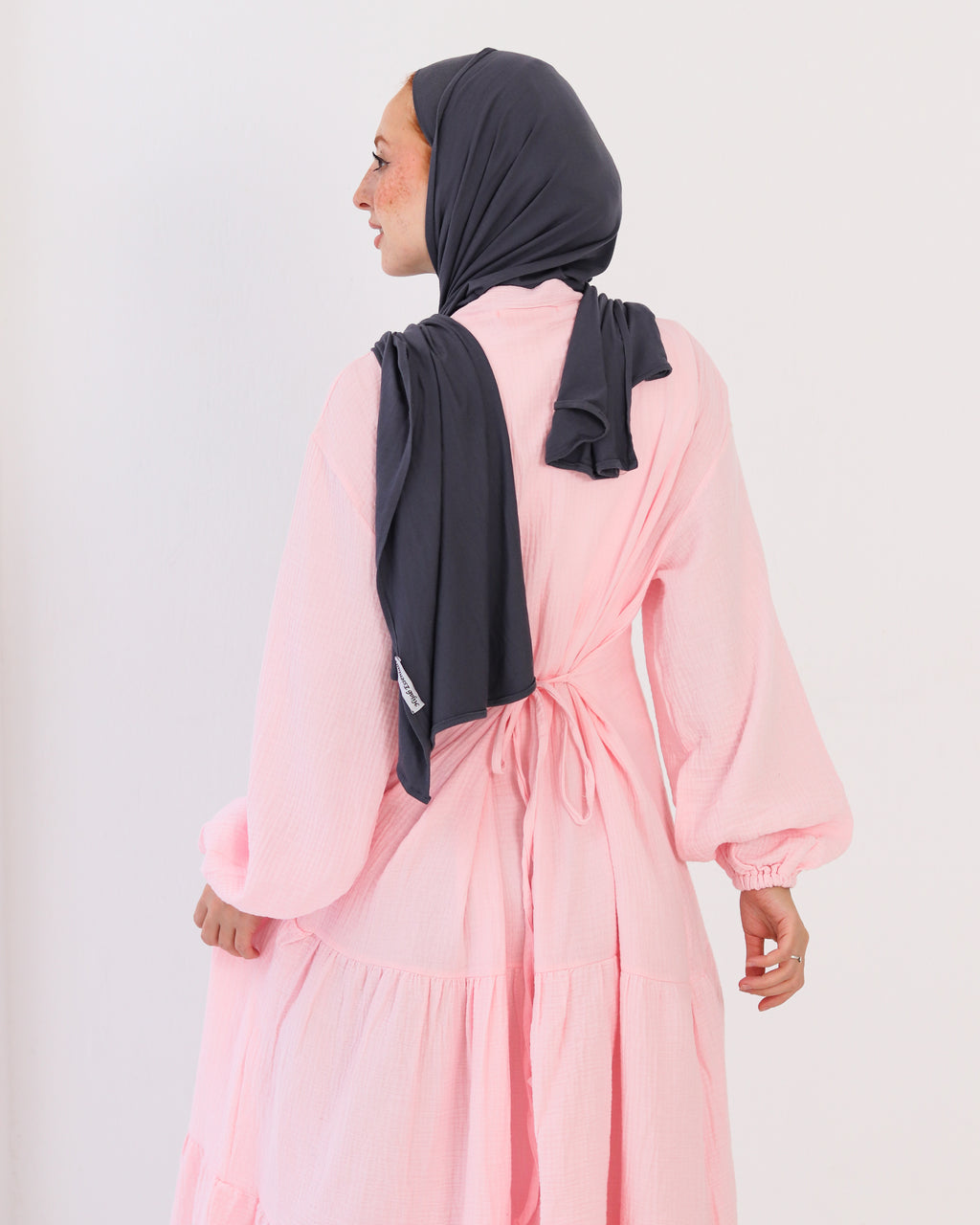 Flowy Linen Dress - Pink
