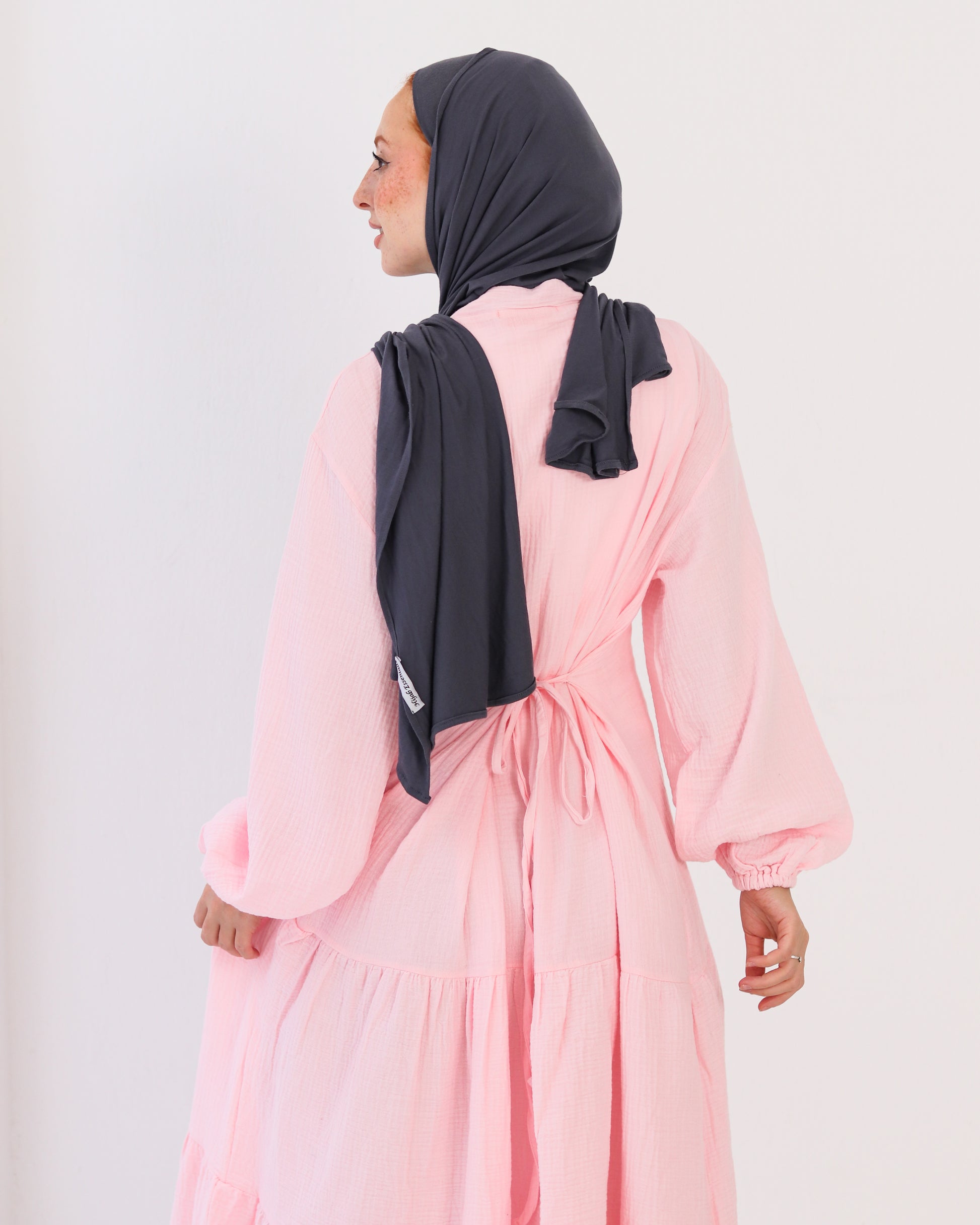 Flowy Linen Dress - Pink