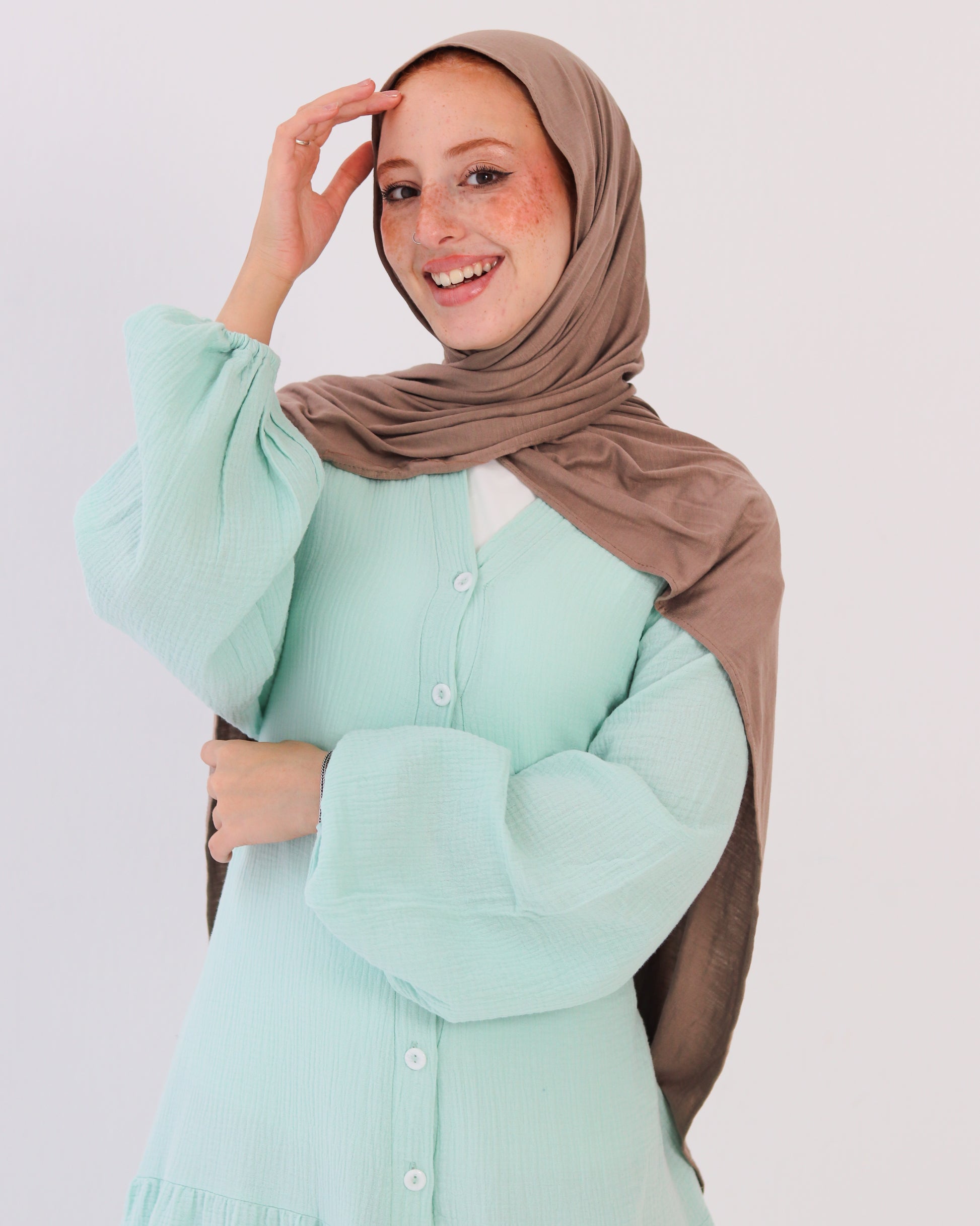 Flowy Linen Dress - Mint Green