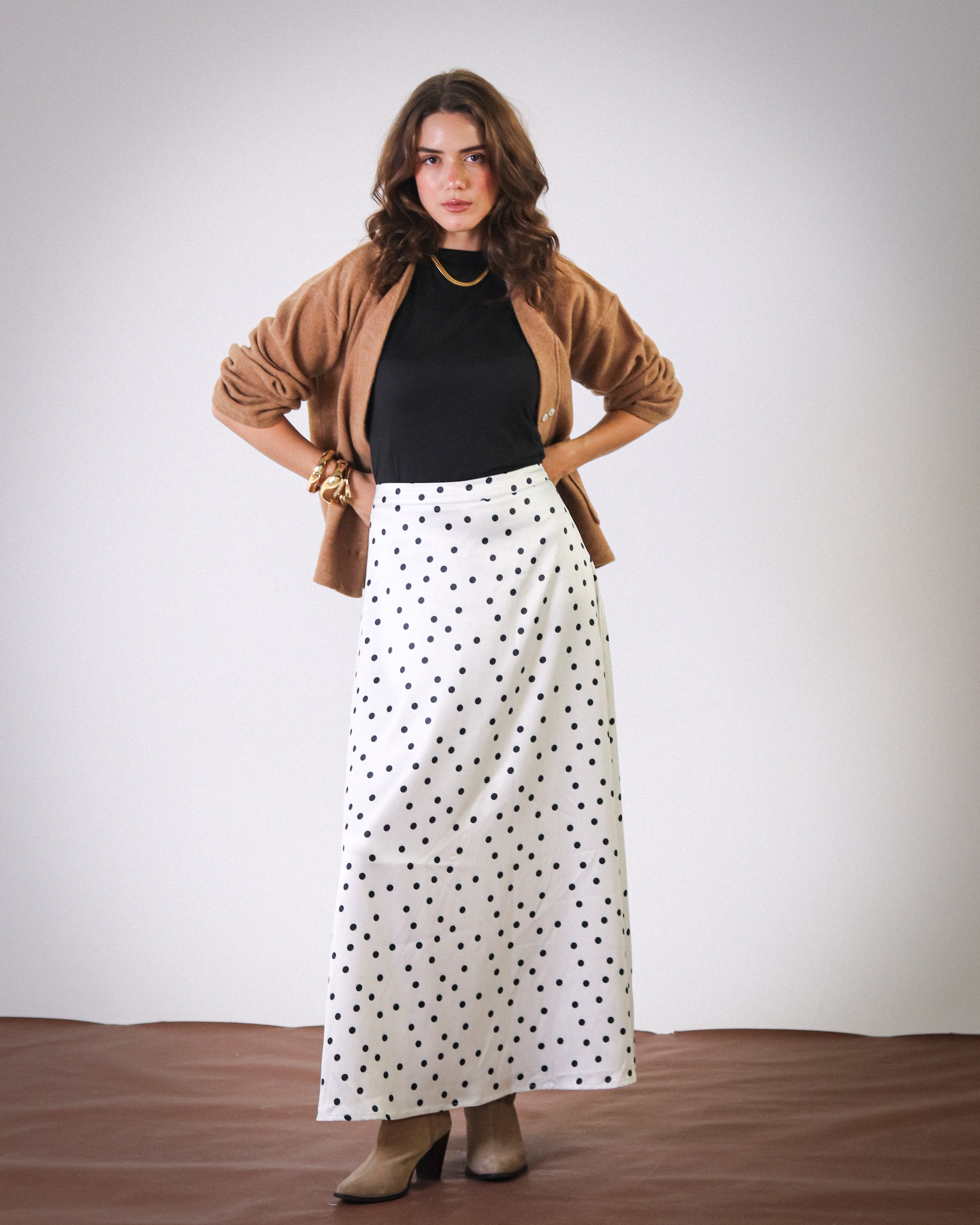 Dots Satin Skirt
