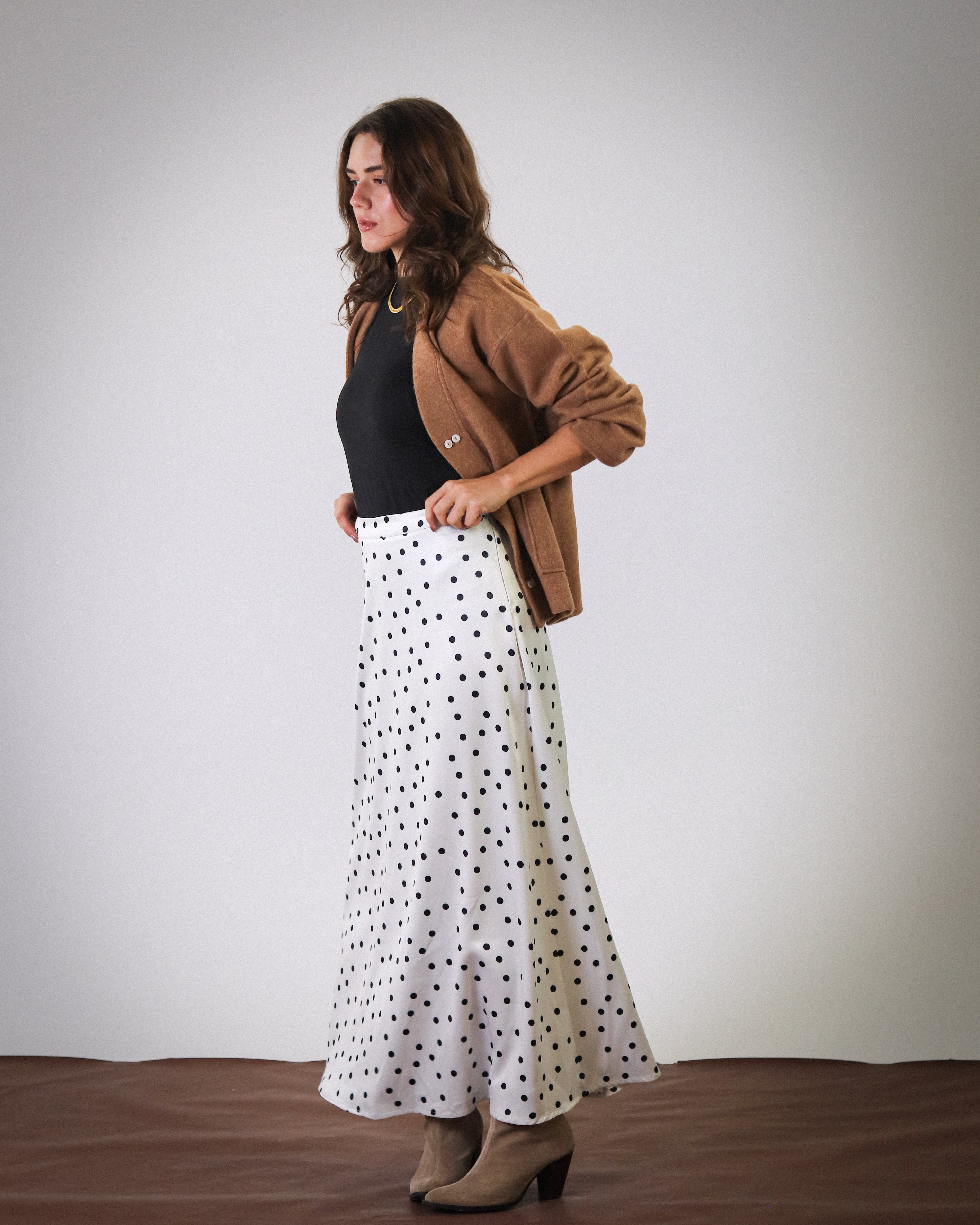 Dots Satin Skirt
